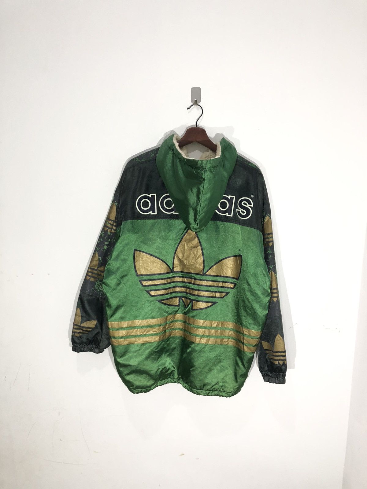 Adidas × Vintage Vintage Adidas Big Logo Over Print Sherpa Size US L / EU 52-54 / 3 - 12 Thumbnail