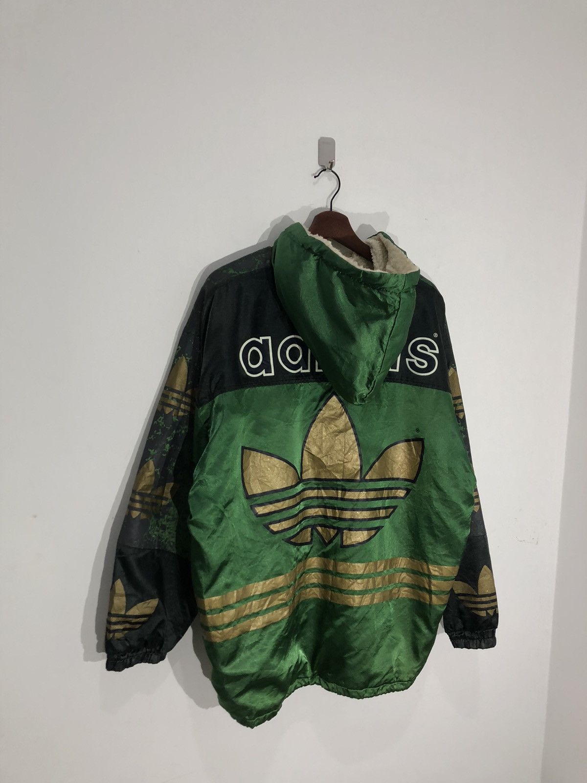 Adidas × Vintage Vintage Adidas Big Logo Over Print Sherpa Size US L / EU 52-54 / 3 - 13 Thumbnail