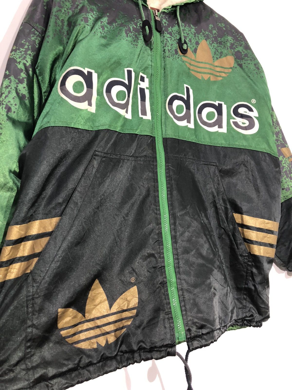 Adidas × Vintage Vintage Adidas Big Logo Over Print Sherpa Size US L / EU 52-54 / 3 - 7 Thumbnail