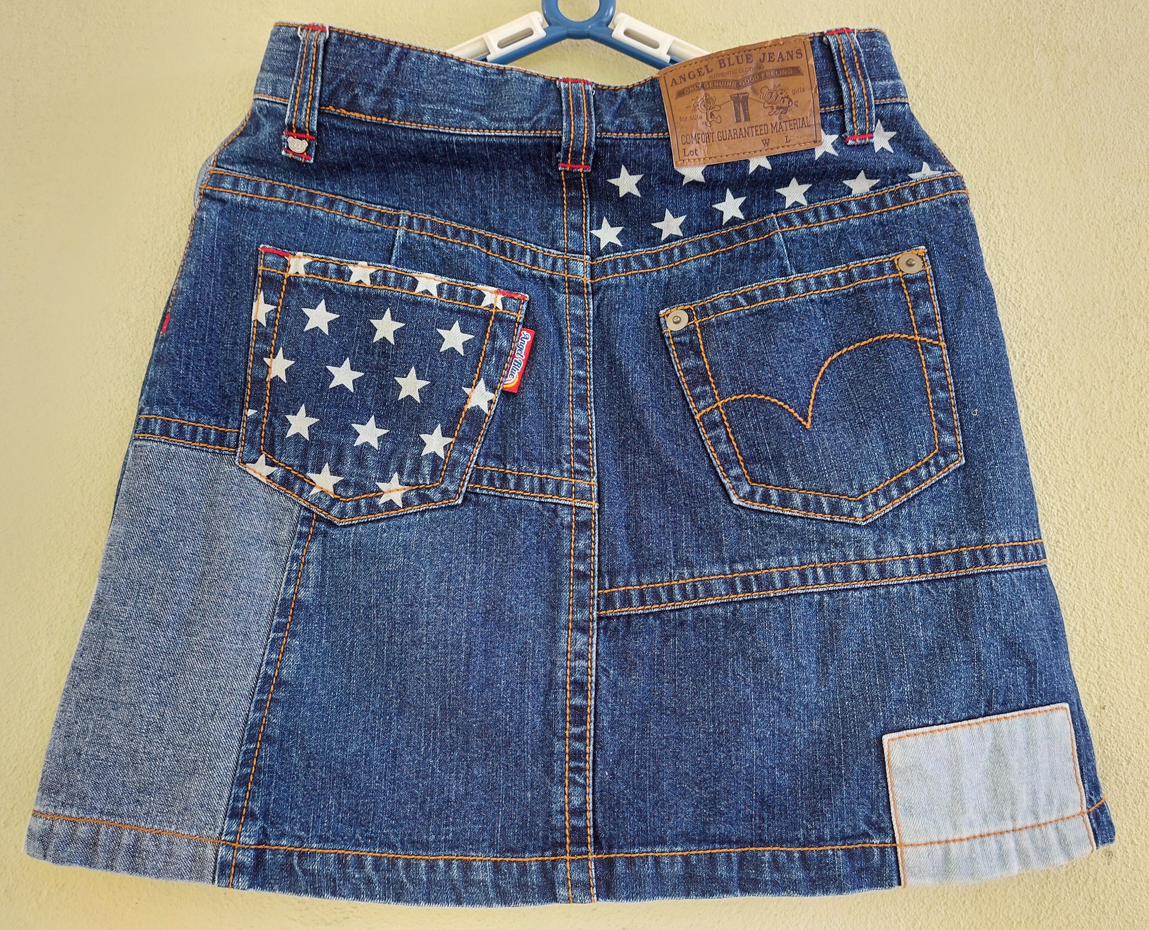 Hysteric Glamour ANGEL BLUE JEANS patchwork mini skirt Size 26" / US 2 / IT 38 - 3 Thumbnail