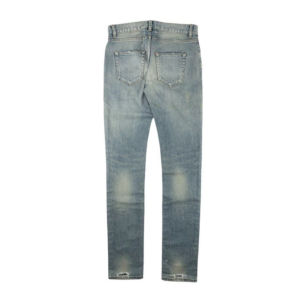 Saint Laurent Paris Saint Laurent SS19 Blue Distressed Rip Jeans Size US 28 / EU 44 - 3 Thumbnail
