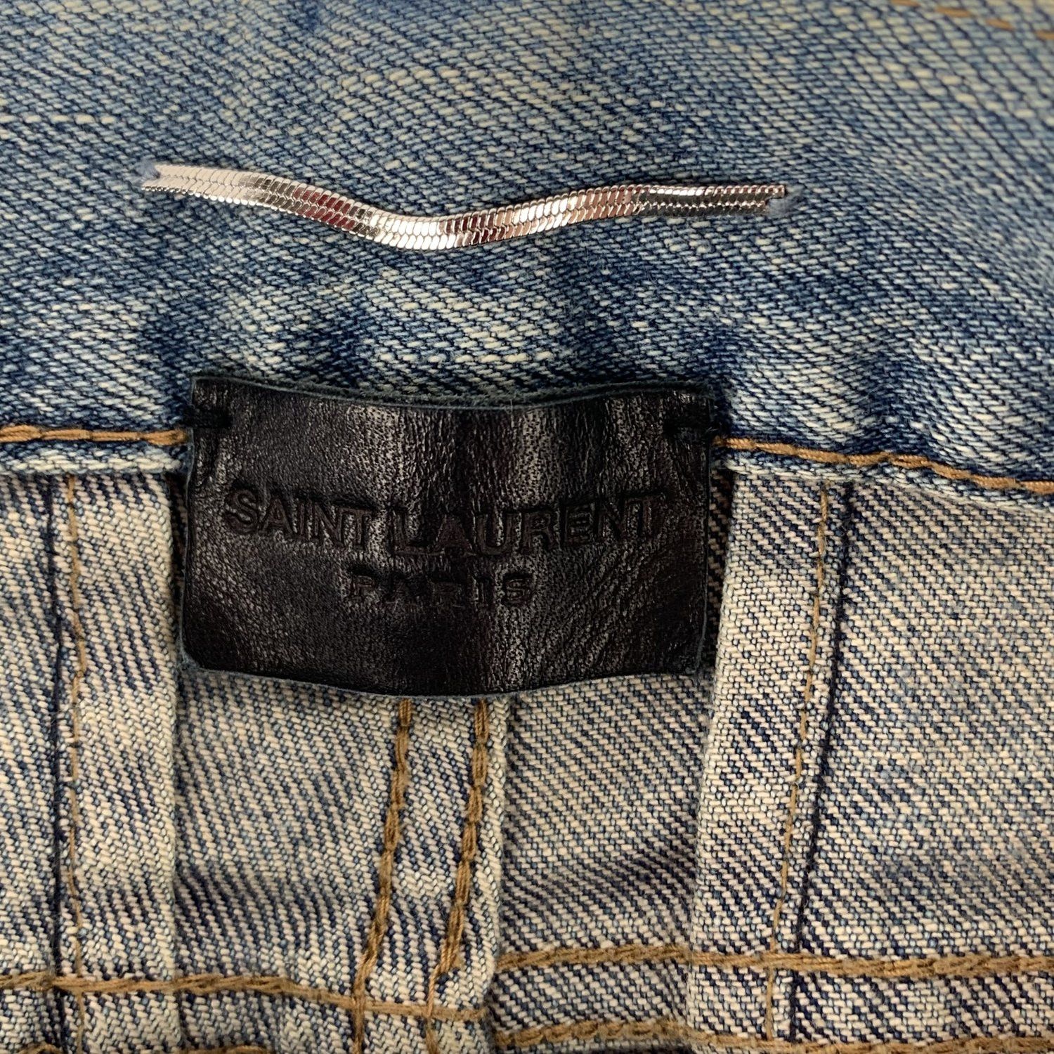 Saint Laurent Paris Saint Laurent SS19 Blue Distressed Rip Jeans Size US 28 / EU 44 - 5 Thumbnail