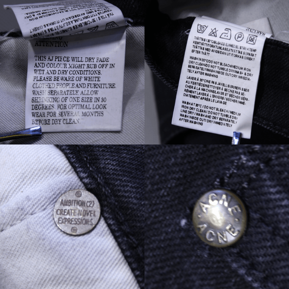 Acne Studios Max New Cash Black Denim Jeans Size US 33 - 12 Thumbnail