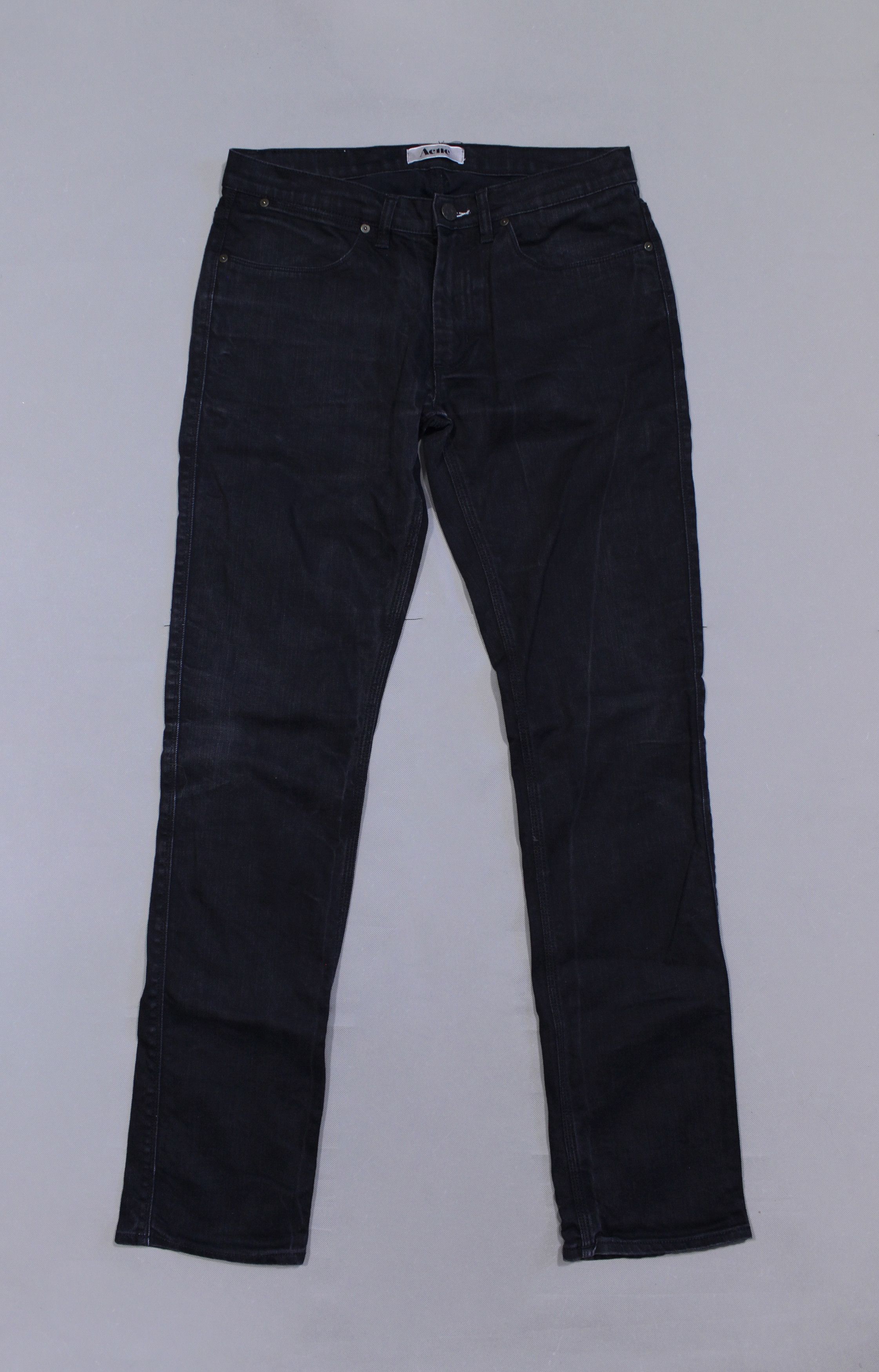 Acne Studios Max New Cash Black Denim Jeans Size US 33 - 1 Thumbnail