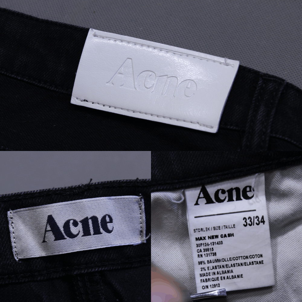 Acne Studios Max New Cash Black Denim Jeans Size US 33 - 11 Thumbnail