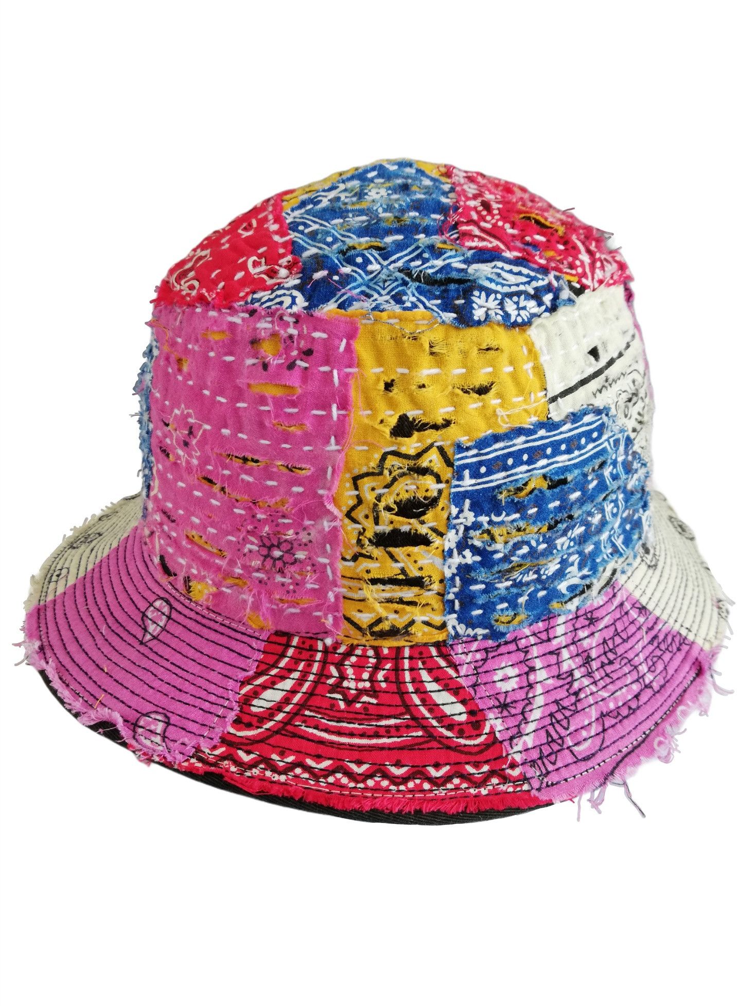 Art Comes First 🔥Design ICT Visvim Bandana Boro Panel Tulipa Bucket Hat Size ONE SIZE - 14 Thumbnail