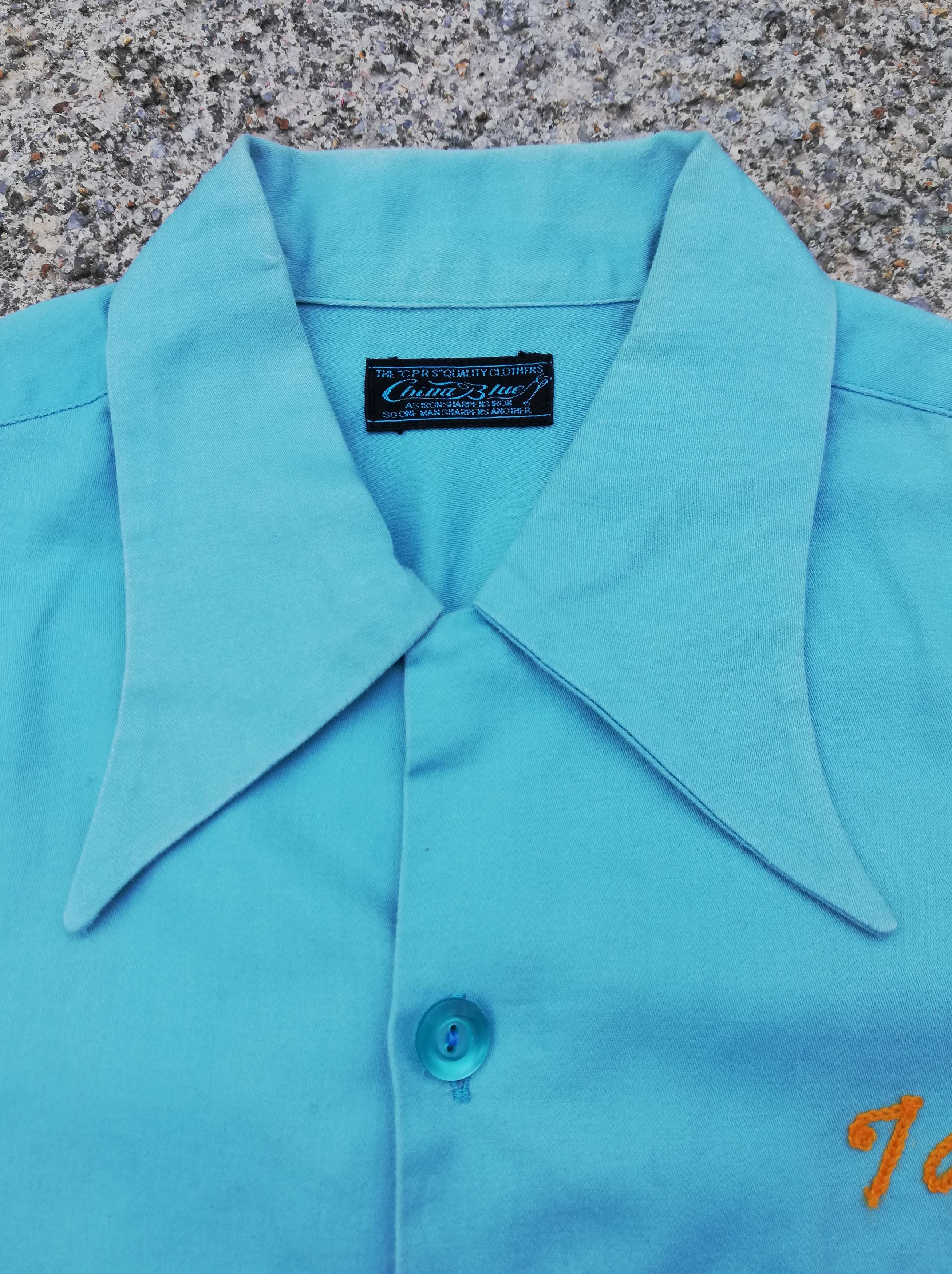 Japanese Brand × Vintage 🔥China Blue Blood Brothers Embroidery Bowling Shirt Japan Size US S / EU 44-46 / 1 - 13 Thumbnail