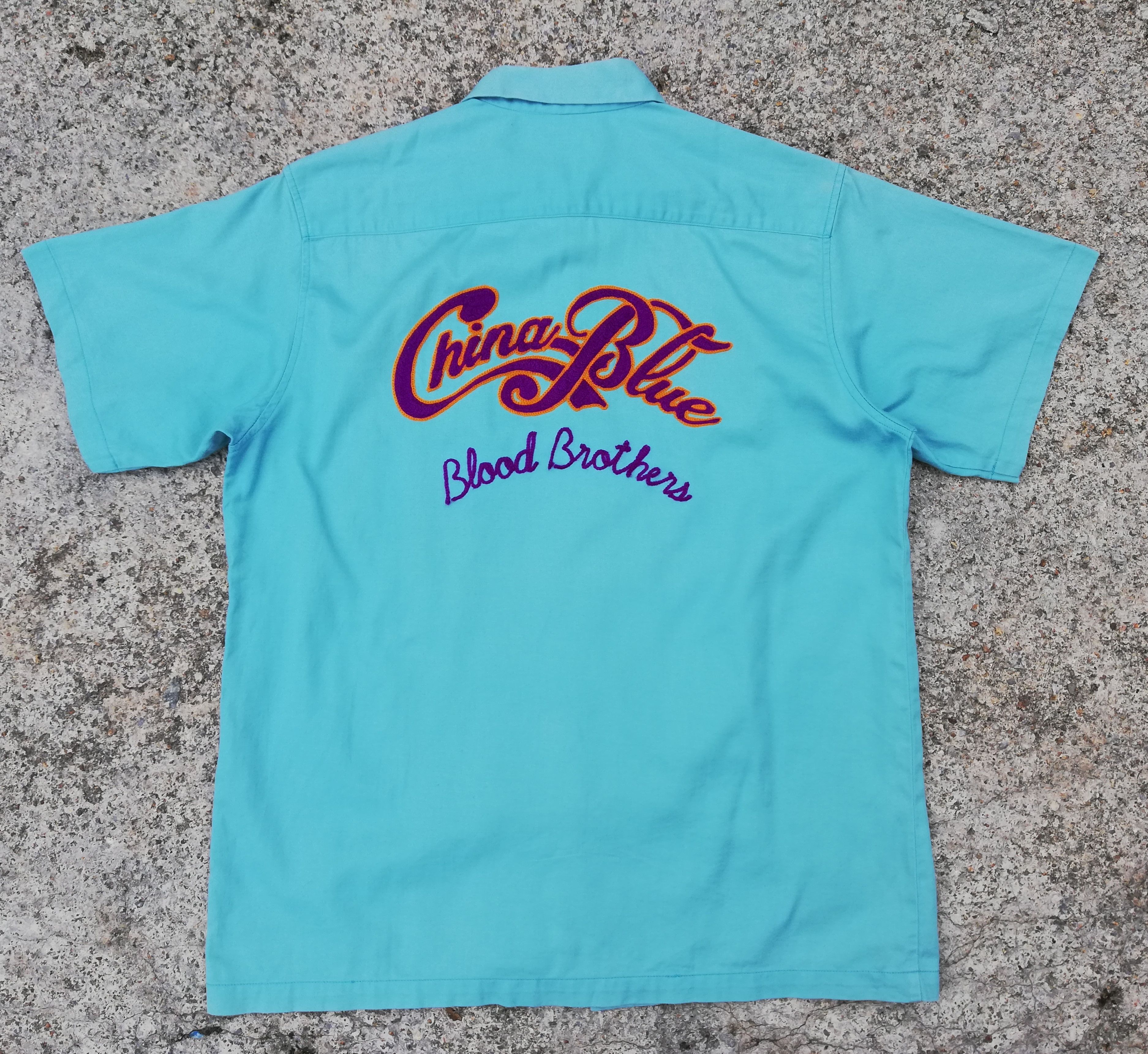 🔥China Blue Blood Brothers Embroidery Bowling Shirt Japan