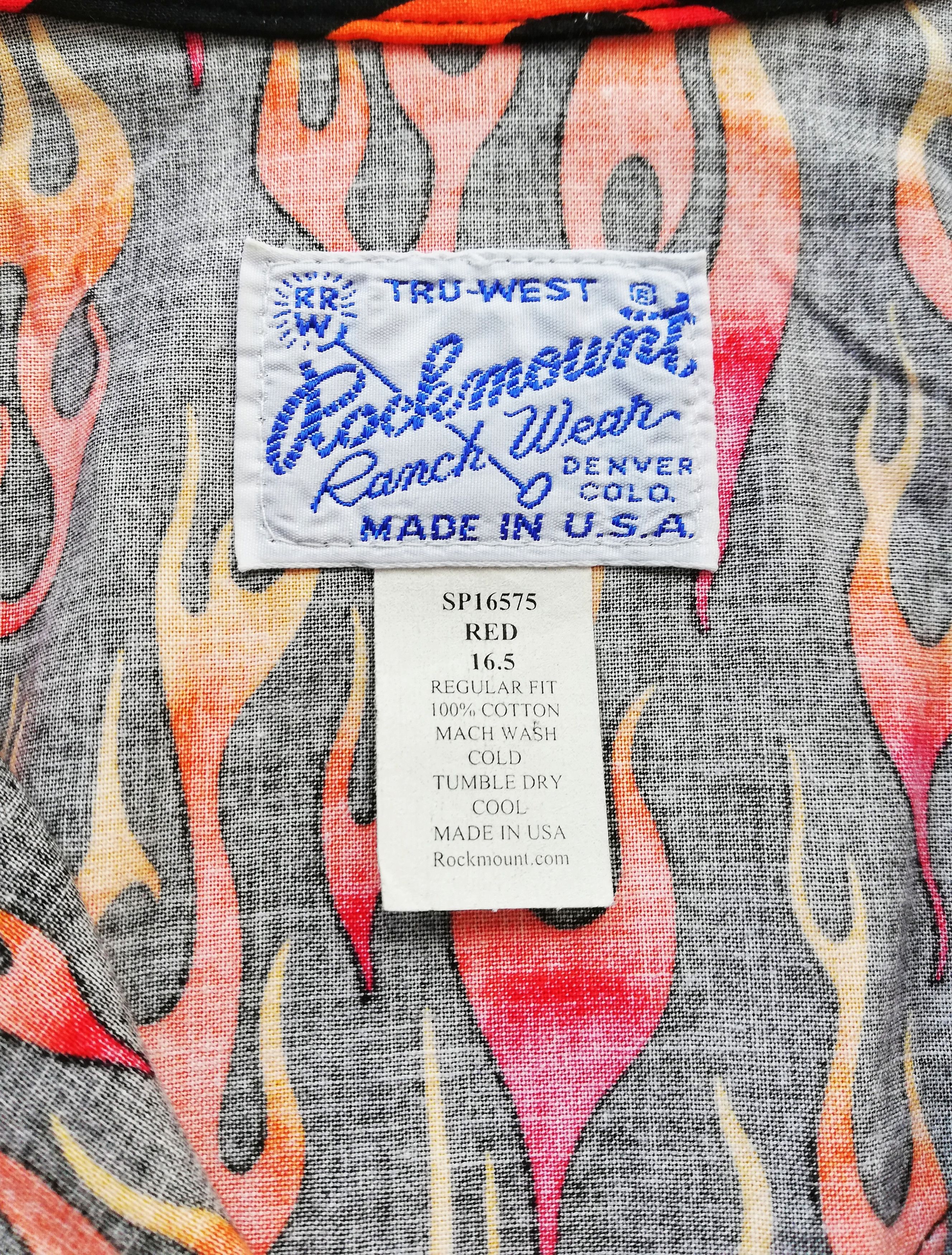 Rockmount Ranch Wear × Vintage 🔥Design Iconic Style F/W 18 Prada Flames Fullprint Bowling Size US M / EU 48-50 / 2 - 7 Thumbnail