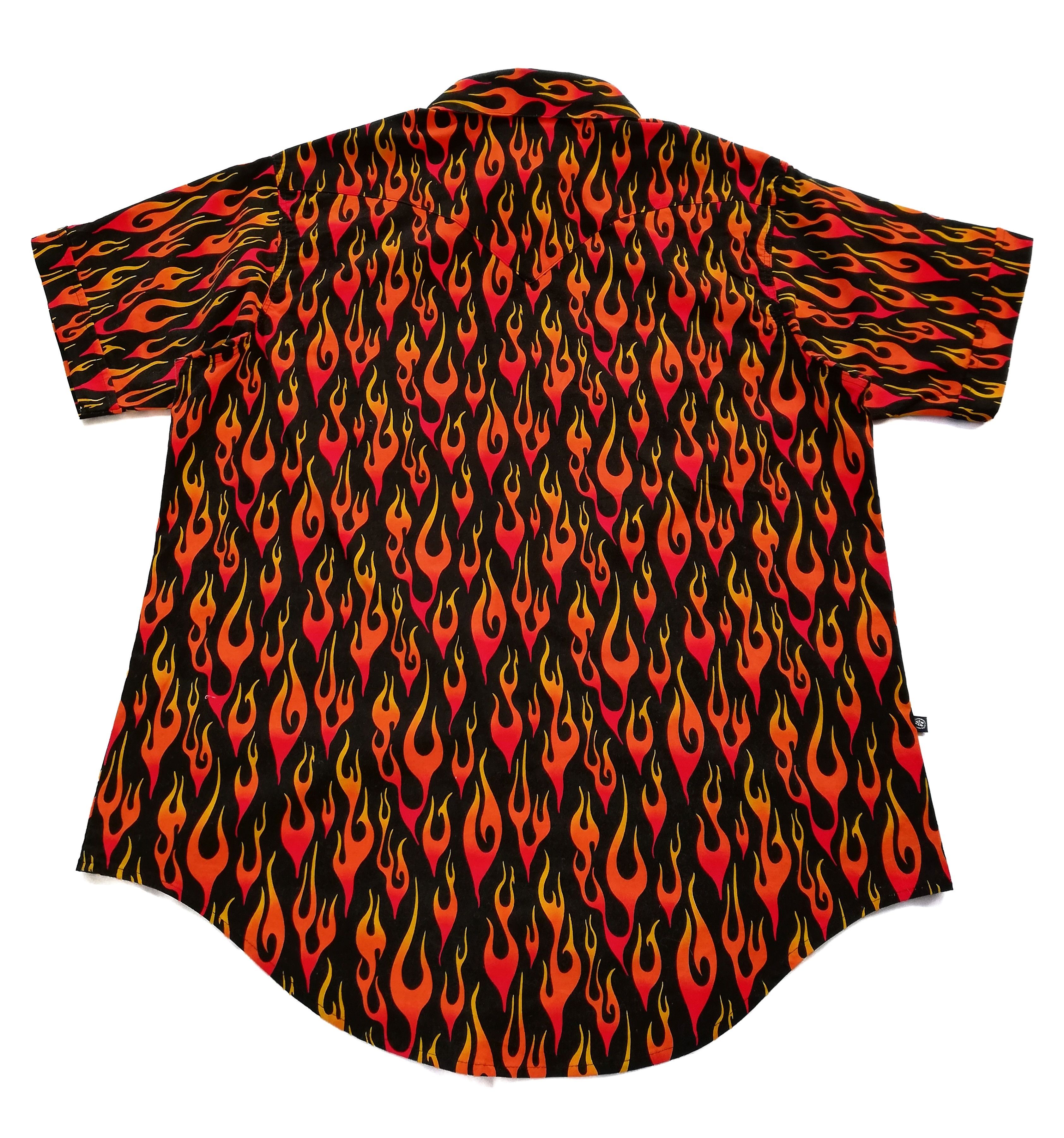 Rockmount Ranch Wear × Vintage 🔥Design Iconic Style F/W 18 Prada Flames Fullprint Bowling Size US M / EU 48-50 / 2 - 13 Thumbnail