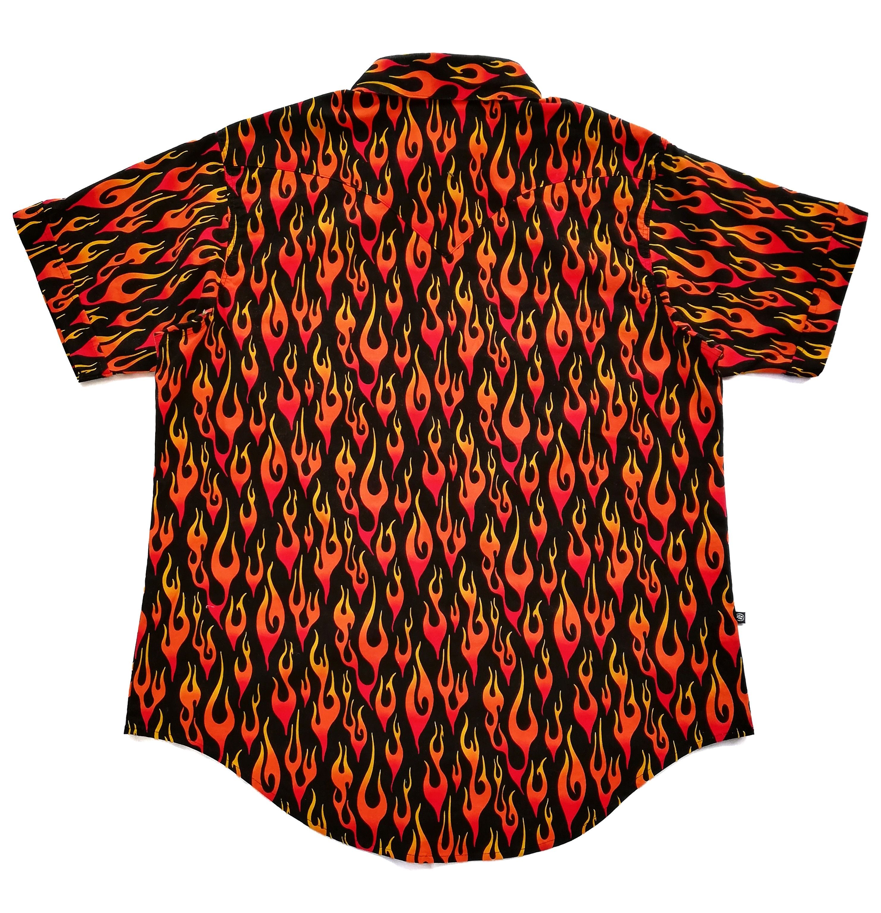Rockmount Ranch Wear × Vintage 🔥Design Iconic Style F/W 18 Prada Flames Fullprint Bowling Size US M / EU 48-50 / 2 - 11 Thumbnail