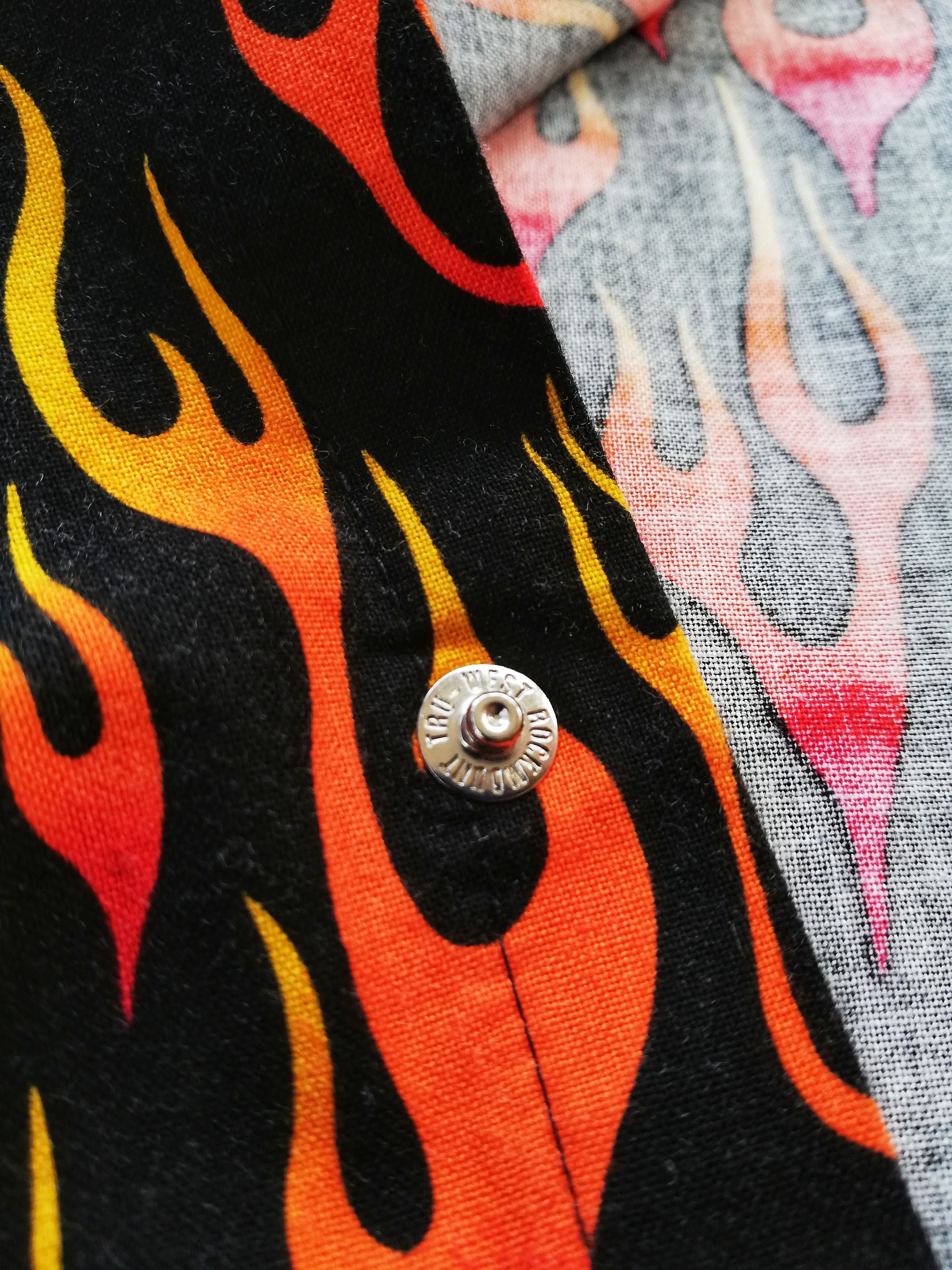 Rockmount Ranch Wear × Vintage 🔥Design Iconic Style F/W 18 Prada Flames Fullprint Bowling Size US M / EU 48-50 / 2 - 9 Thumbnail