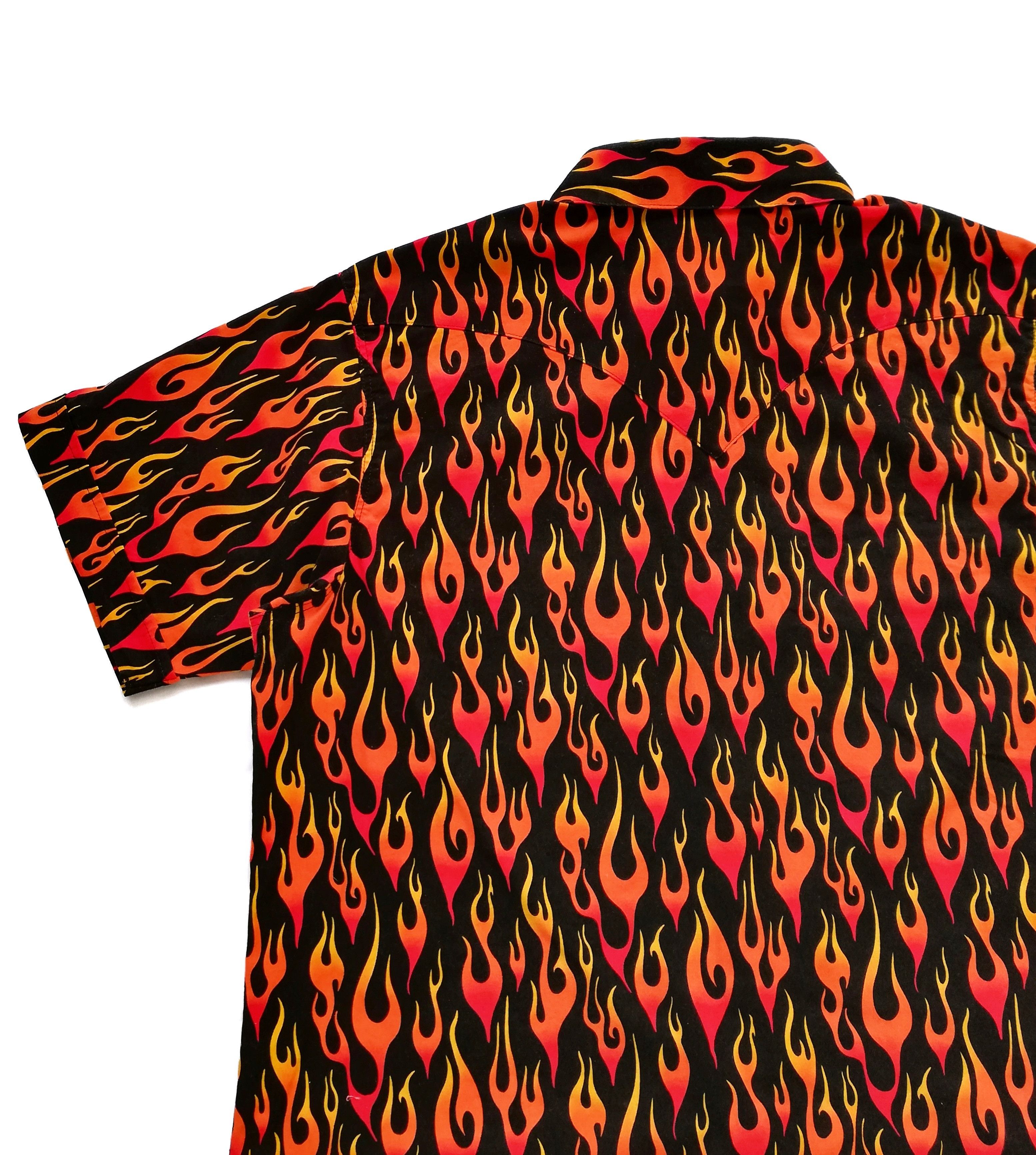 Rockmount Ranch Wear × Vintage 🔥Design Iconic Style F/W 18 Prada Flames Fullprint Bowling Size US M / EU 48-50 / 2 - 12 Thumbnail