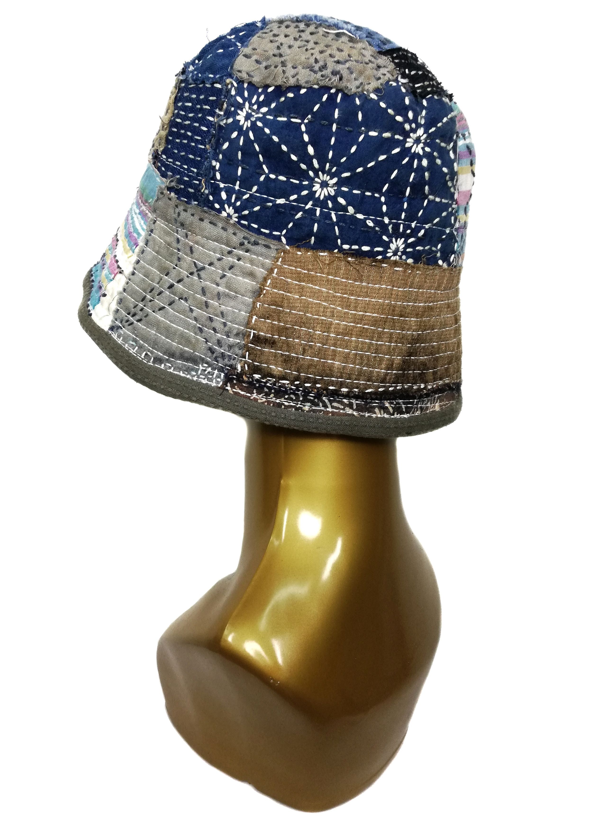 Art Comes First × Japanese Brand 🔥Design Iconic Style Kapital Kountry Boro Bucket Hat🔥 Size ONE SIZE - 3 Thumbnail