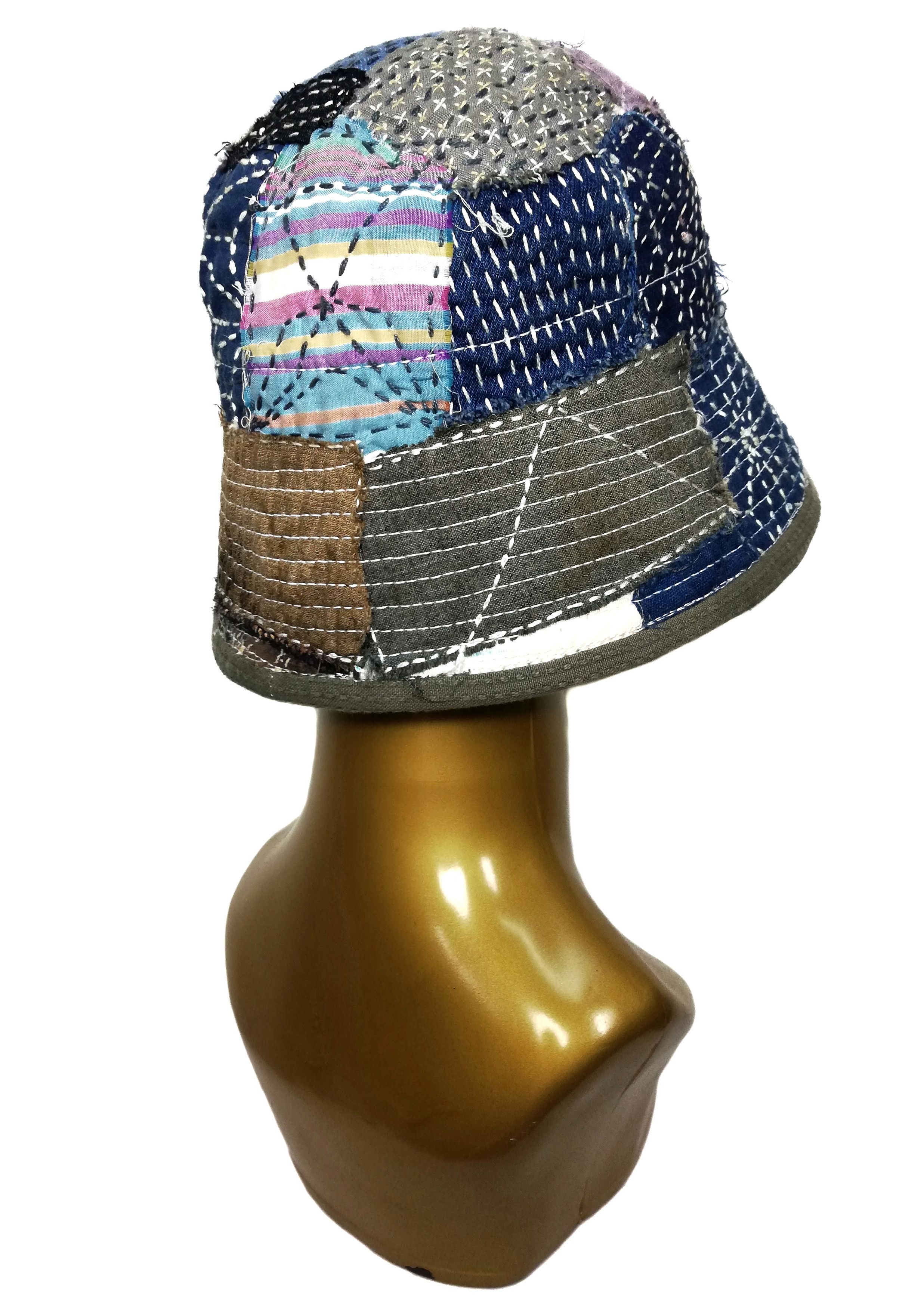 Art Comes First × Japanese Brand 🔥Design Iconic Style Kapital Kountry Boro Bucket Hat🔥 Size ONE SIZE - 5 Thumbnail