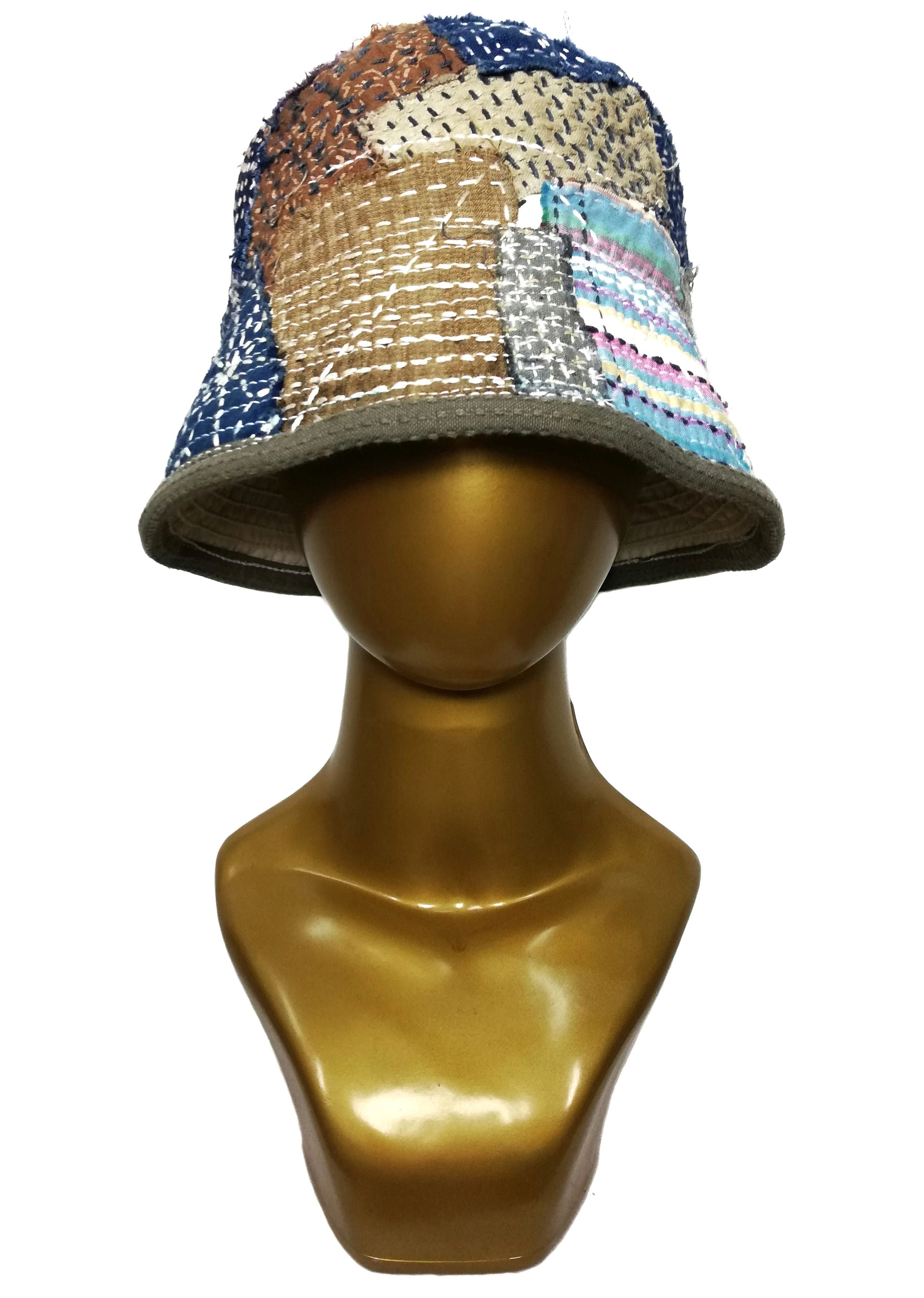 Art Comes First × Japanese Brand 🔥Design Iconic Style Kapital Kountry Boro Bucket Hat🔥 Size ONE SIZE - 8 Thumbnail