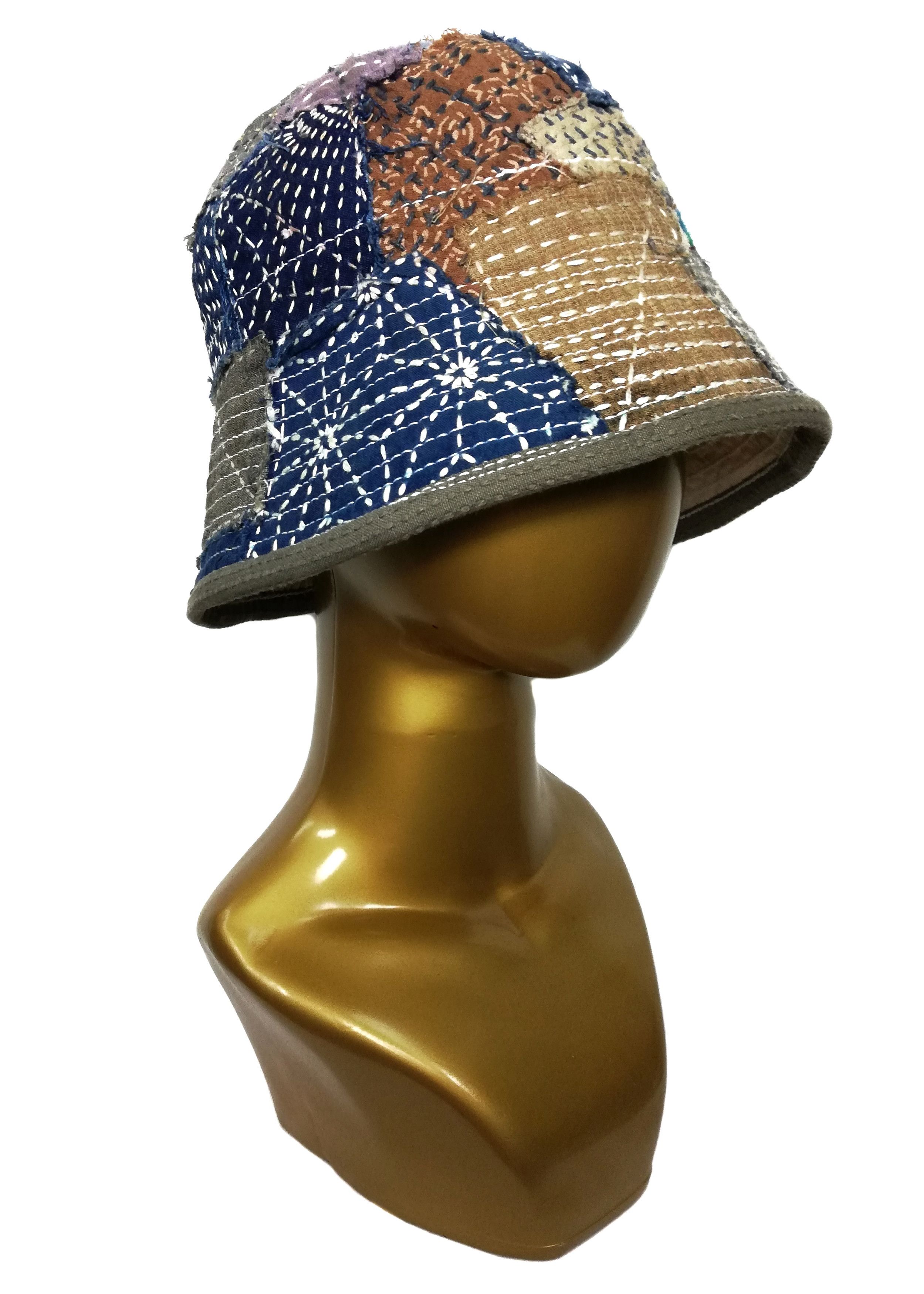 Art Comes First × Japanese Brand 🔥Design Iconic Style Kapital Kountry Boro Bucket Hat🔥 Size ONE SIZE - 7 Thumbnail
