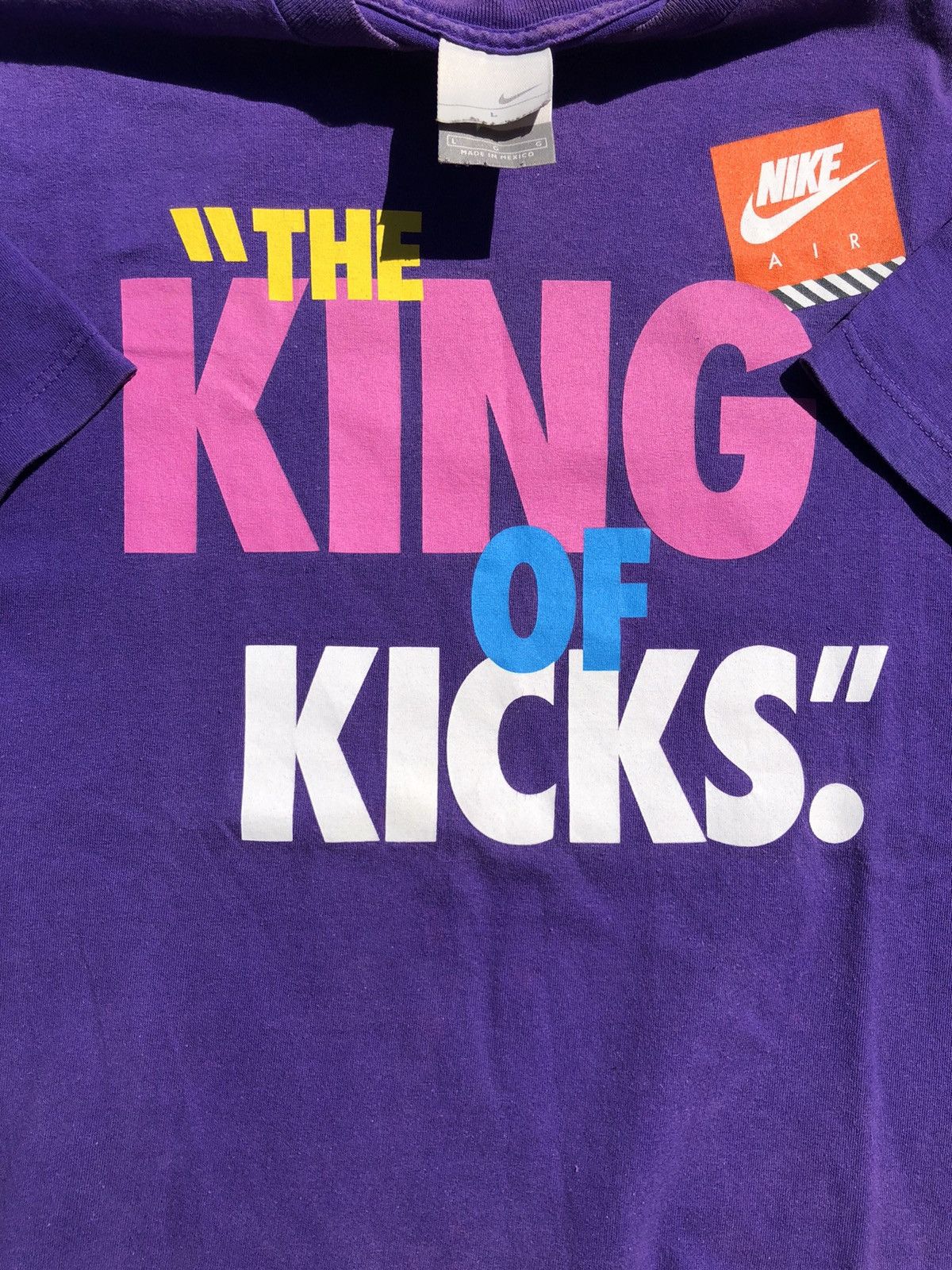 Nike Vintage 2000s Nike The King of Kicks NIke Air Purple Tee Size US L / EU 52-54 / 3 - 4 Thumbnail