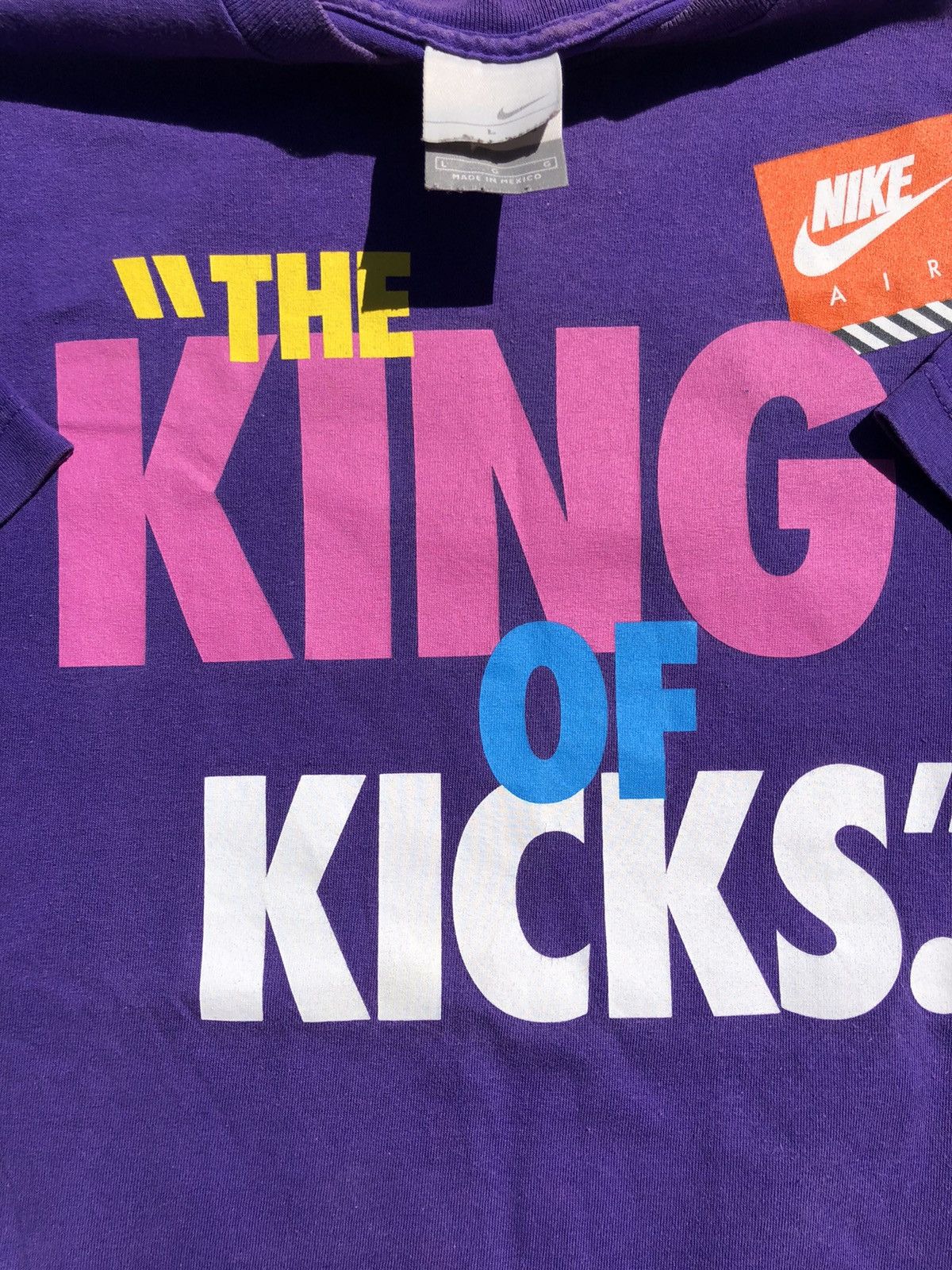 Nike Vintage 2000s Nike The King of Kicks NIke Air Purple Tee Size US L / EU 52-54 / 3 - 3 Thumbnail