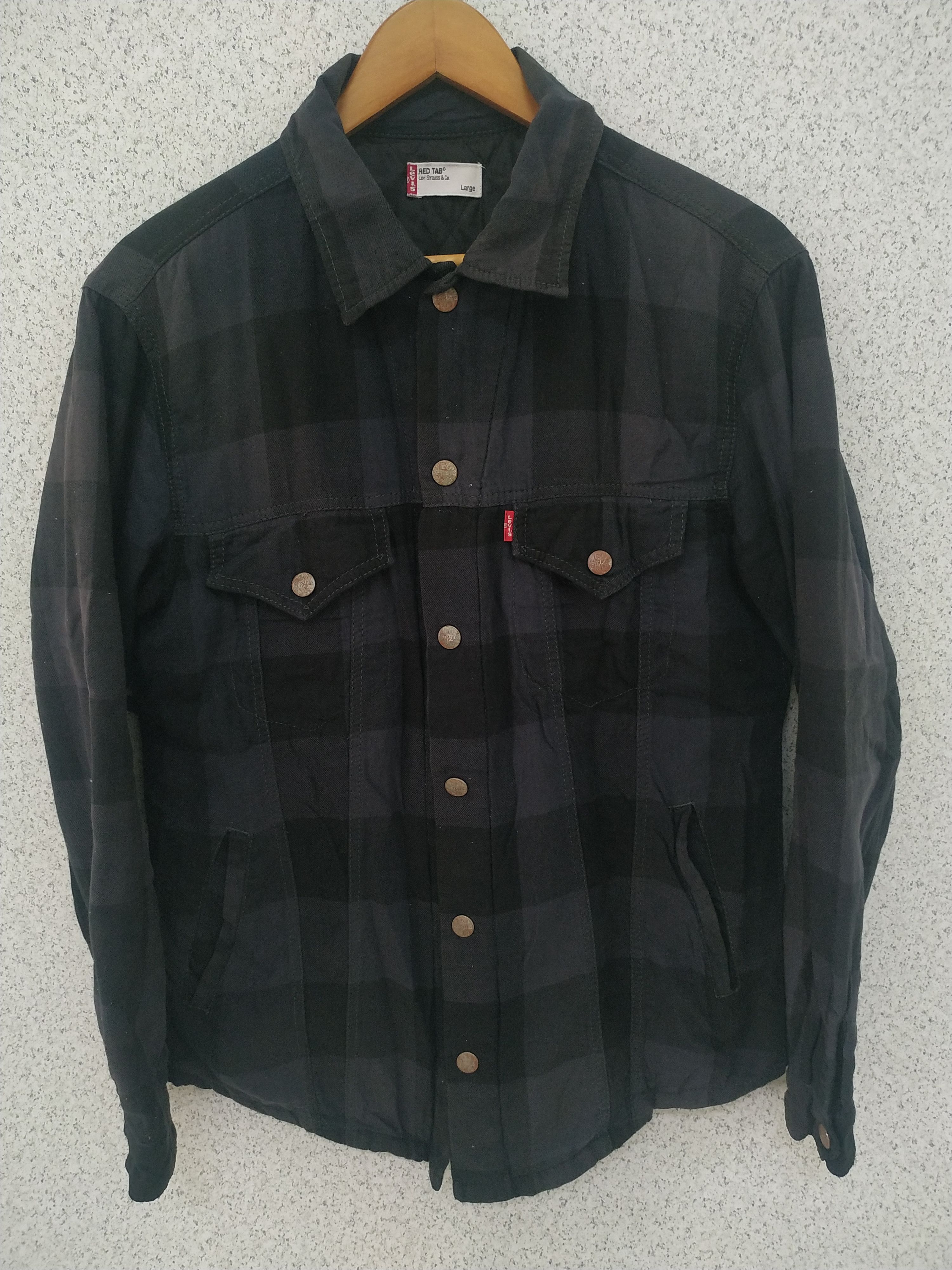 Levi's × Vintage Levi's Red Tab Checkered Thin Quilted Flannel Jacket Size US L / EU 52-54 / 3 - 1 Thumbnail