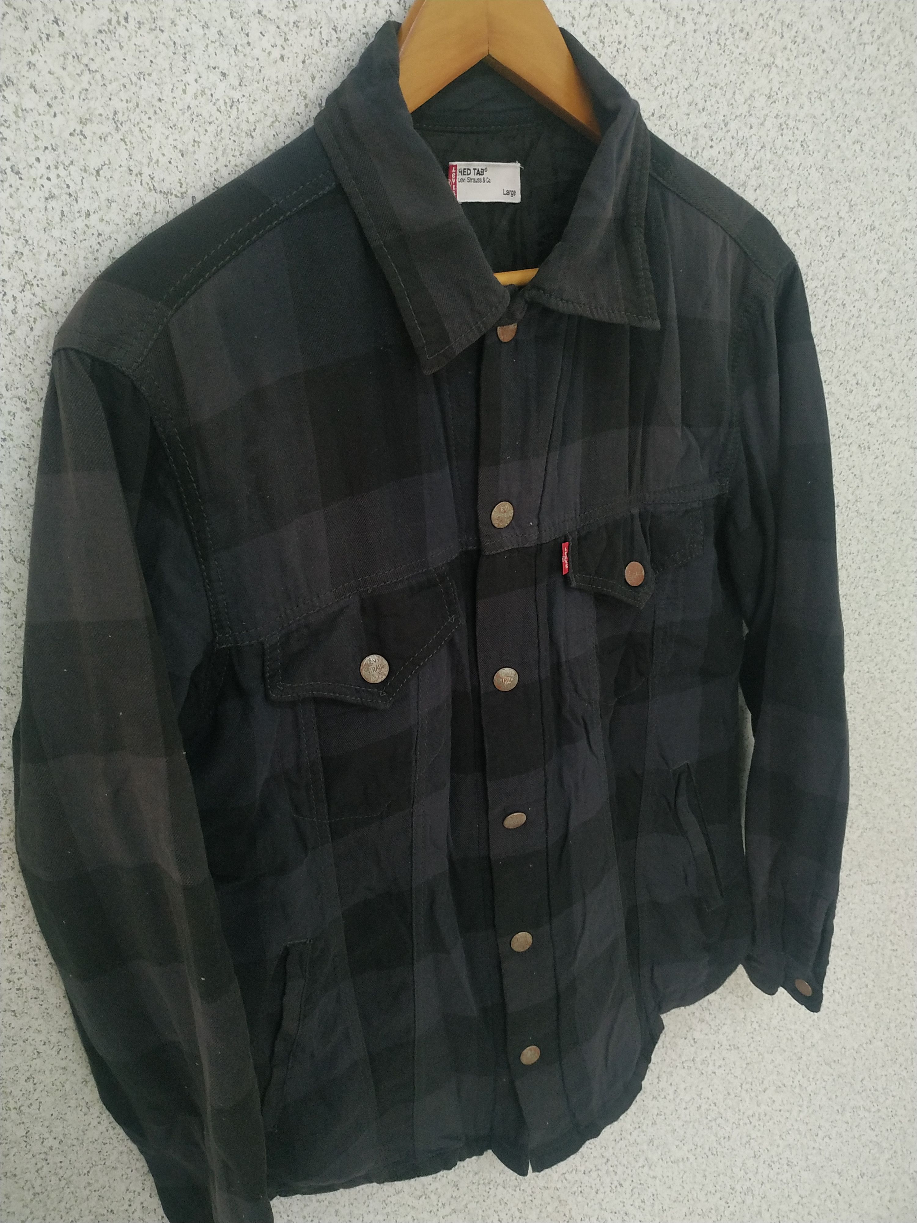 Levi's × Vintage Levi's Red Tab Checkered Thin Quilted Flannel Jacket Size US L / EU 52-54 / 3 - 3 Thumbnail