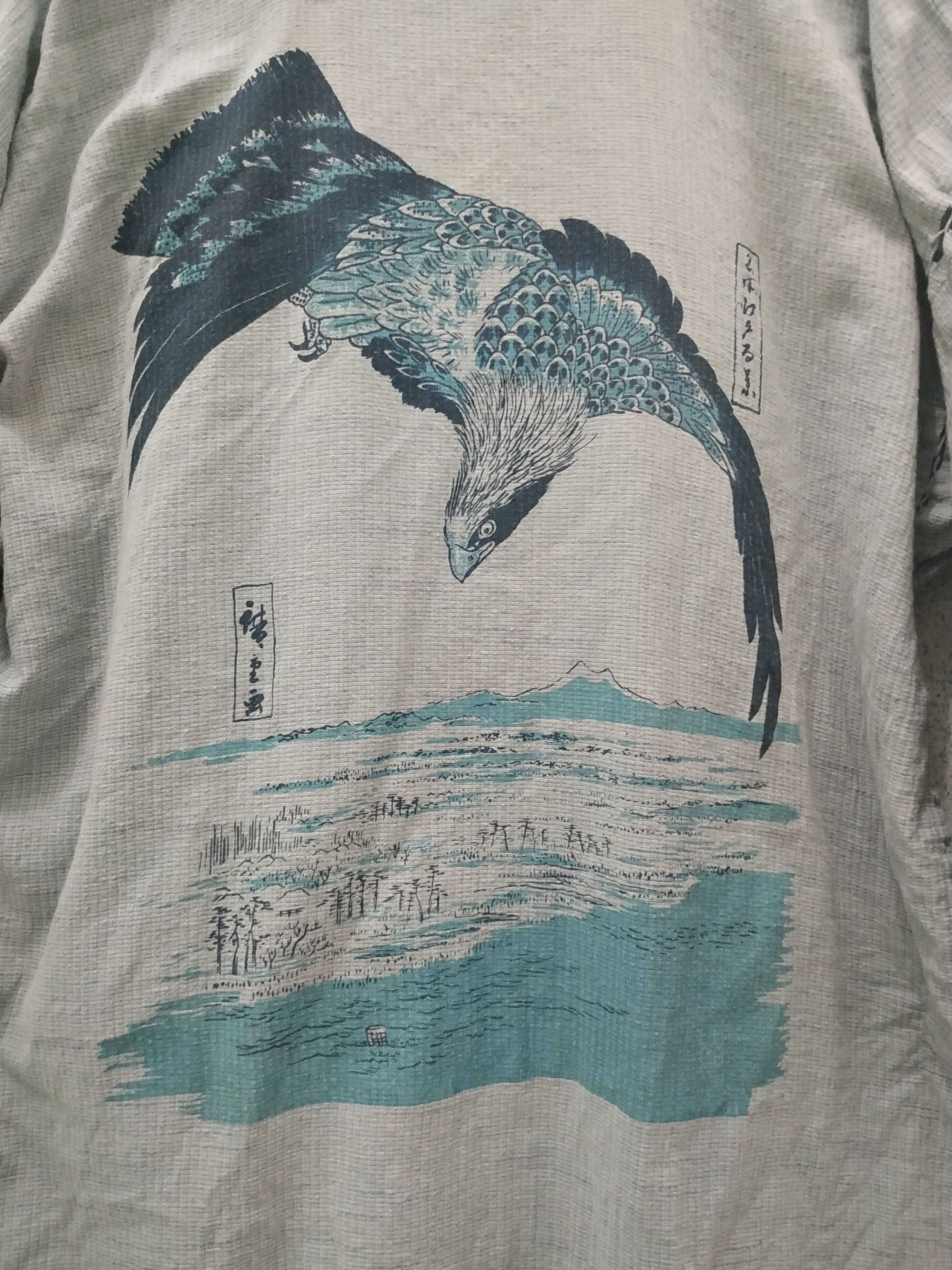 Vintage Vintage Eagle Printed Kimono Cardigan Made in Japan Size US L / EU 52-54 / 3 - 3 Thumbnail
