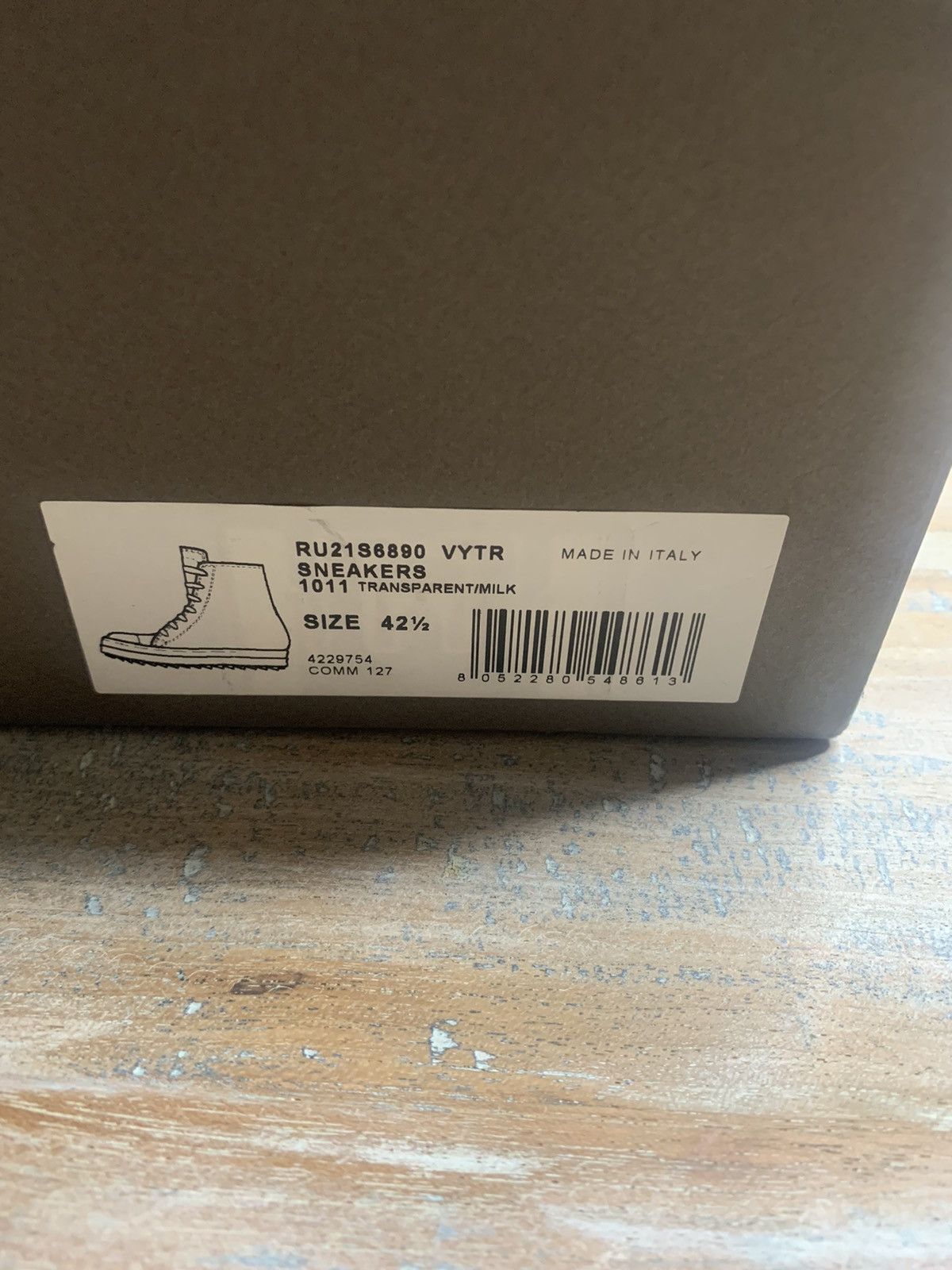 Rick Owens Translucent recycled vinyl ramones EU42,5 Size US 9.5 / EU 42-43 - 8 Thumbnail