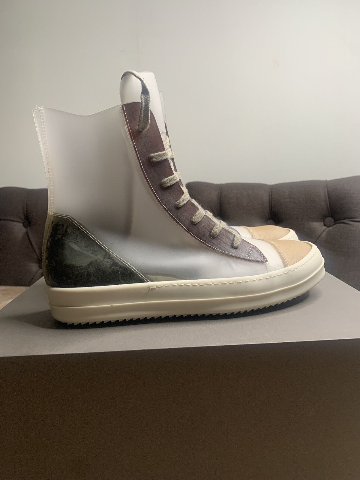 Rick Owens Translucent recycled vinyl ramones EU42,5 Size US 9.5 / EU 42-43 - 1 Thumbnail