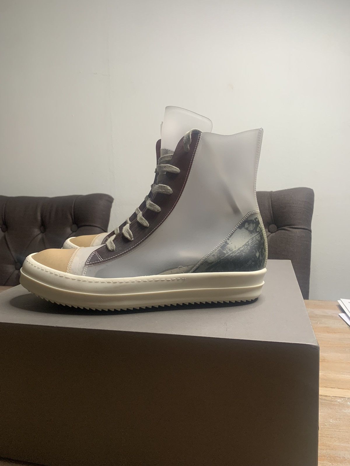 Rick Owens Translucent recycled vinyl ramones EU42,5 Size US 9.5 / EU 42-43 - 3 Thumbnail