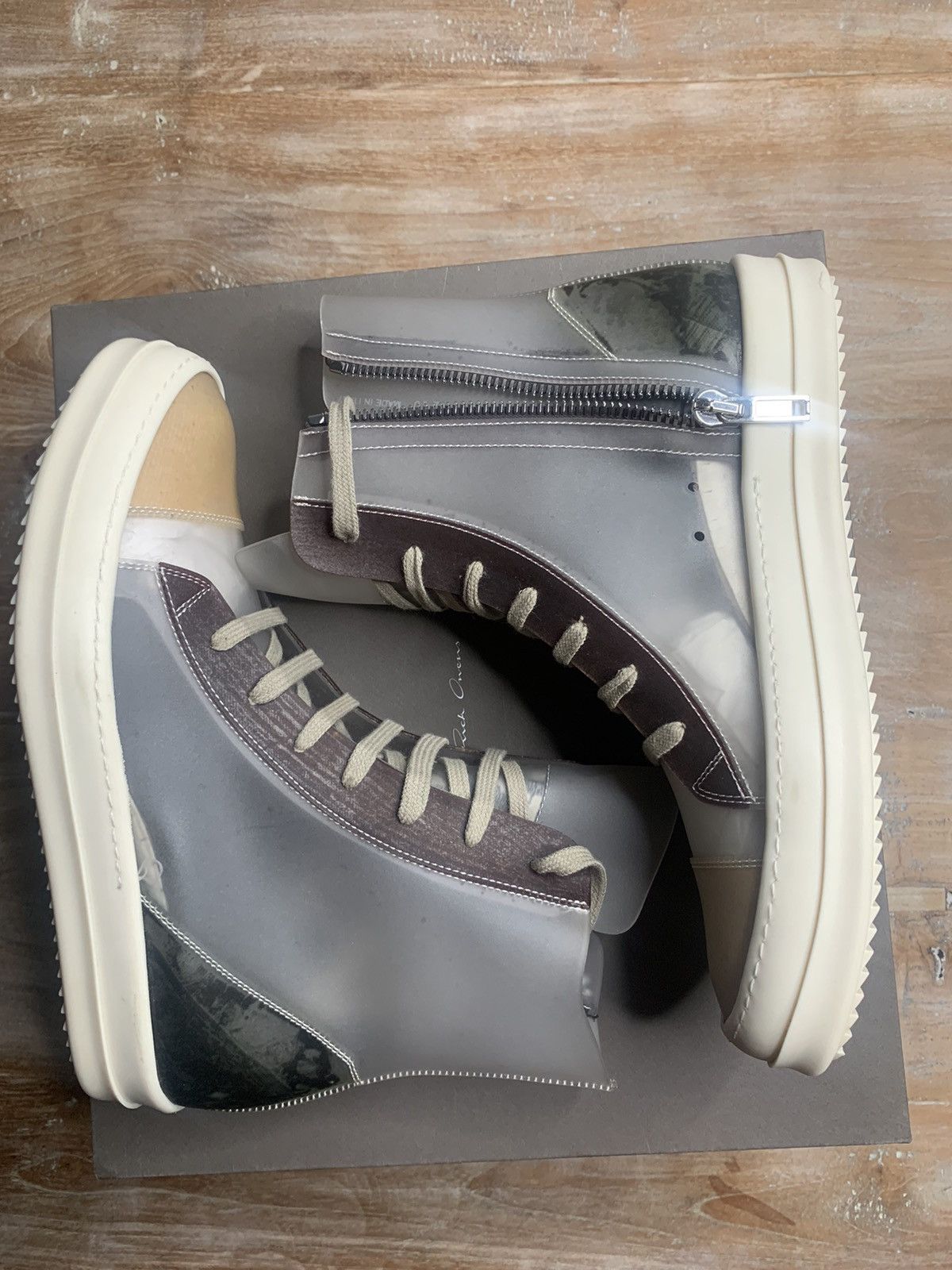 Rick Owens Translucent recycled vinyl ramones EU42,5 Size US 9.5 / EU 42-43 - 6 Thumbnail