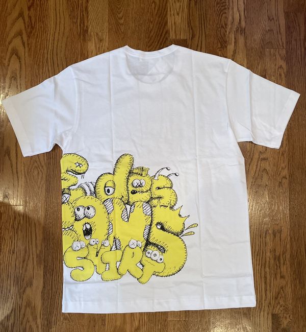 Comme des Garcons Large CDG x Kaws White Print 4 Orange Yellow Tee