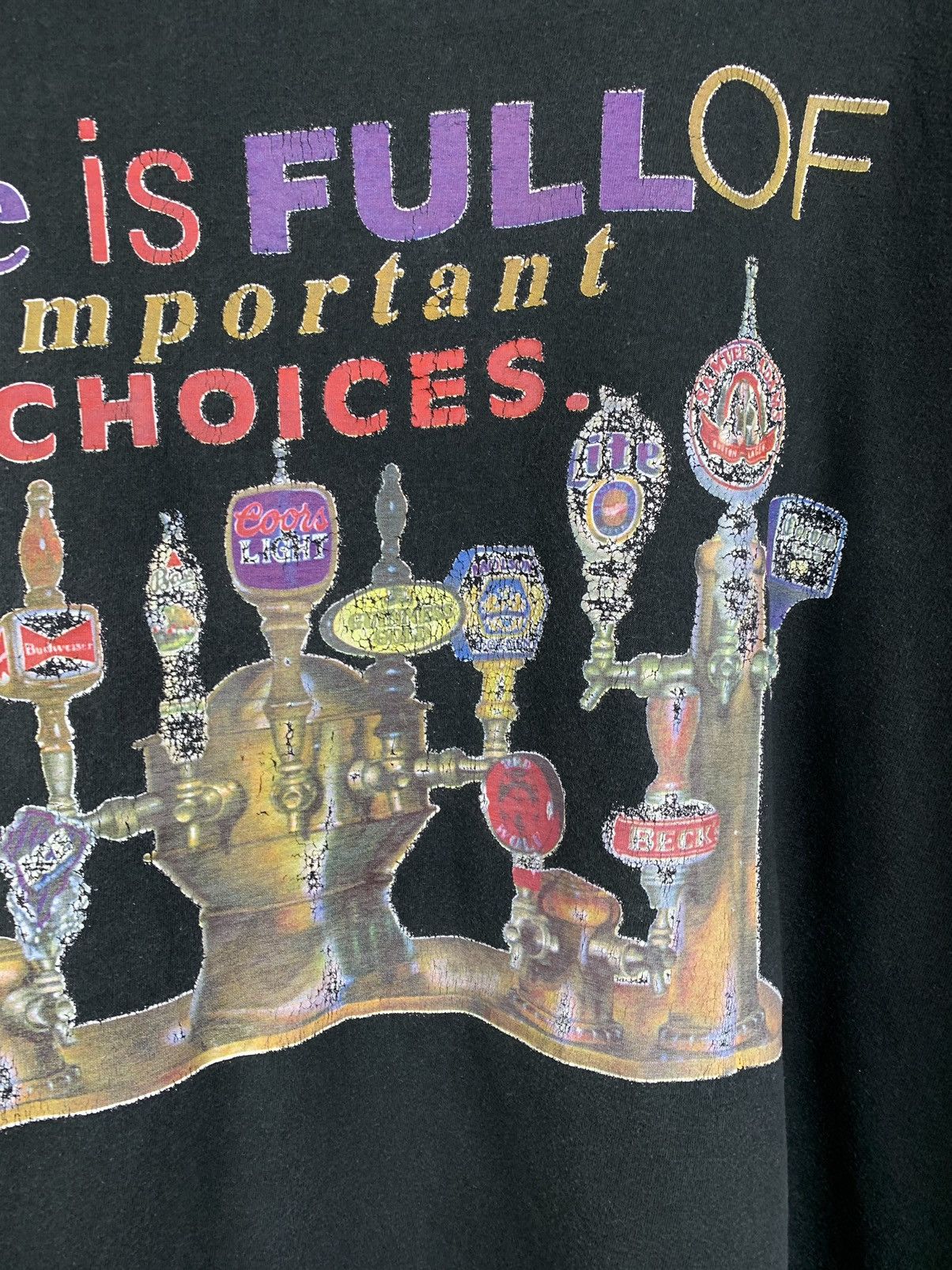 Vintage Vintage Life Is Full Of Important Choices Beer 🍺 T-Shirt Size US XL / EU 56 / 4 - 6 Thumbnail