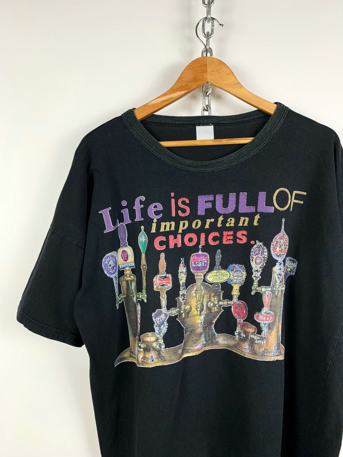 Vintage Vintage Life Is Full Of Important Choices Beer 🍺 T-Shirt Size US XL / EU 56 / 4 - 3 Thumbnail