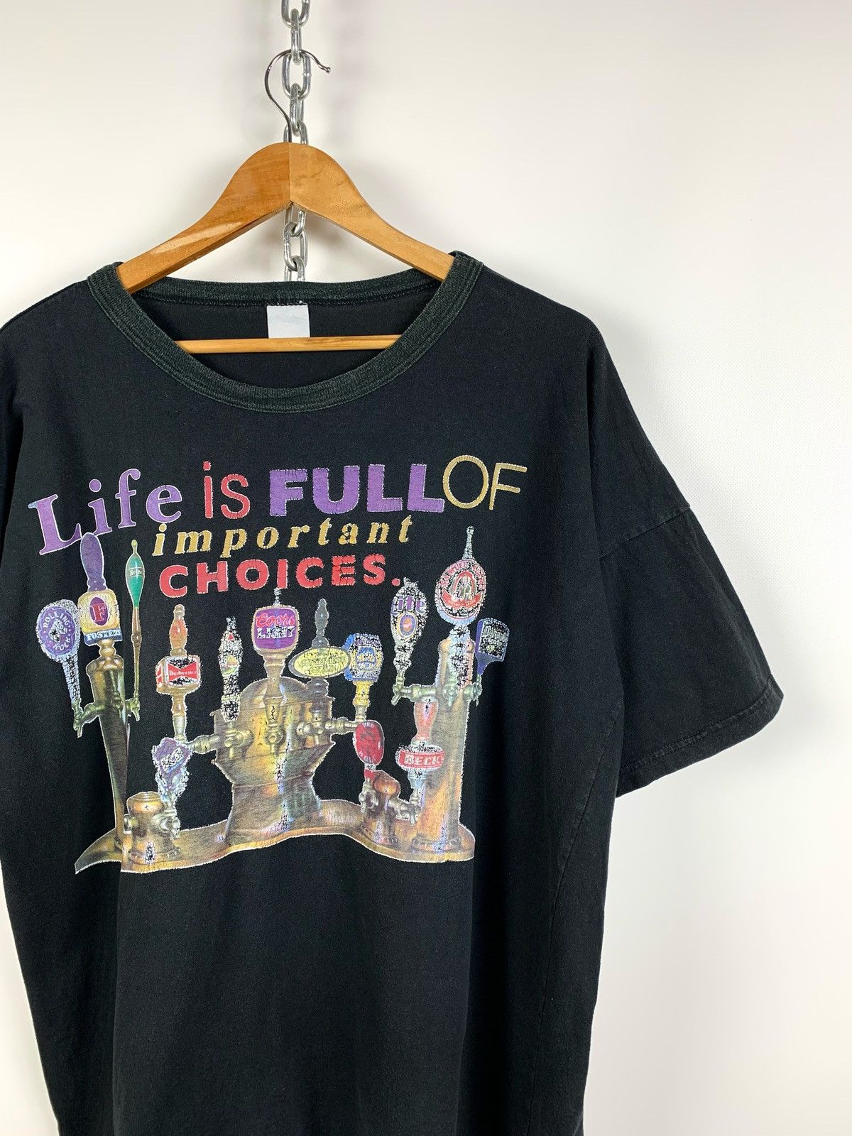 Vintage Vintage Life Is Full Of Important Choices Beer 🍺 T-Shirt Size US XL / EU 56 / 4 - 2 Thumbnail