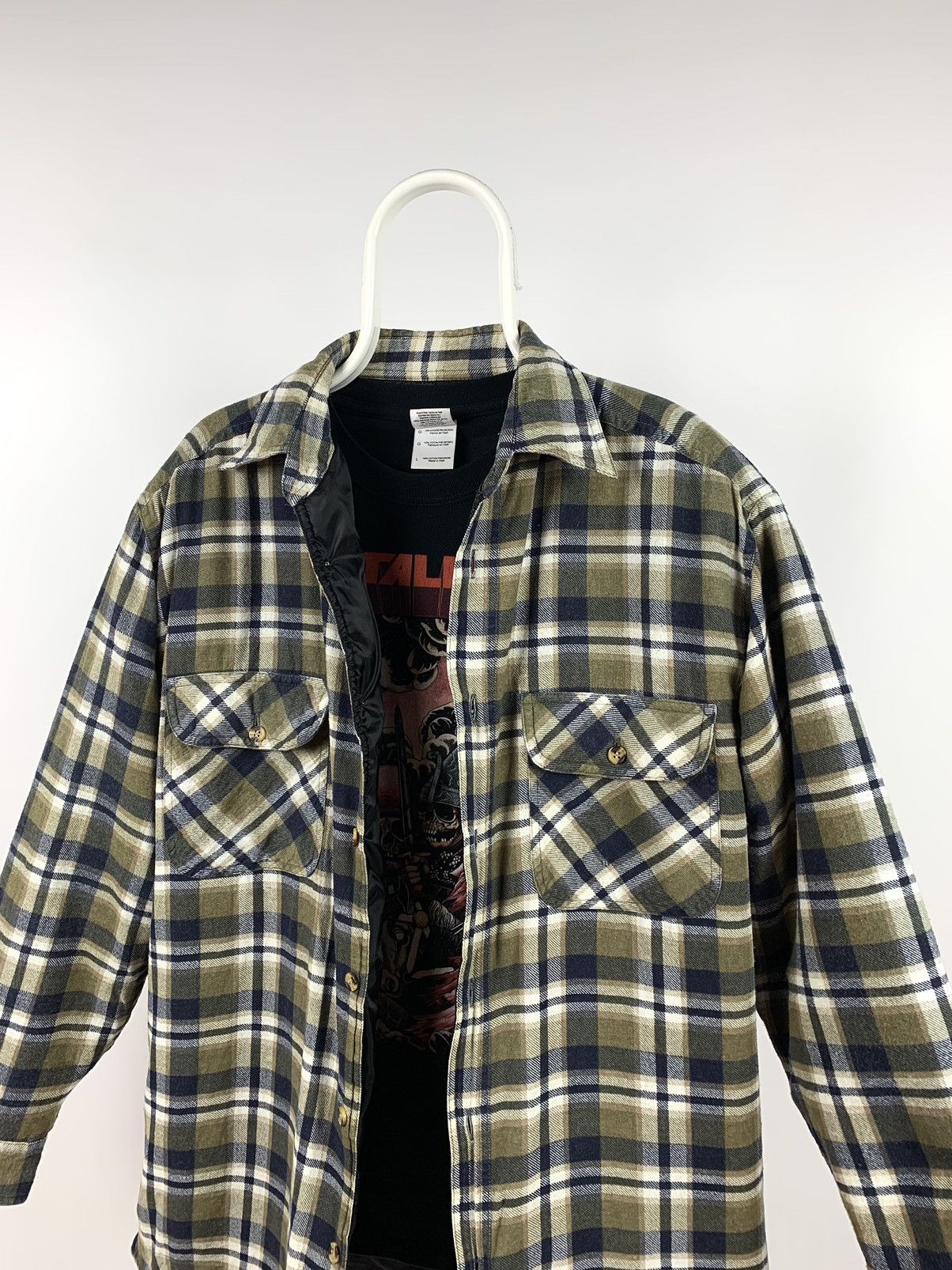 Flannel 90s Vintage Flannel Plaid Jacket Quilted Travis Scott Style Size US M / EU 48-50 / 2 - 1 Thumbnail