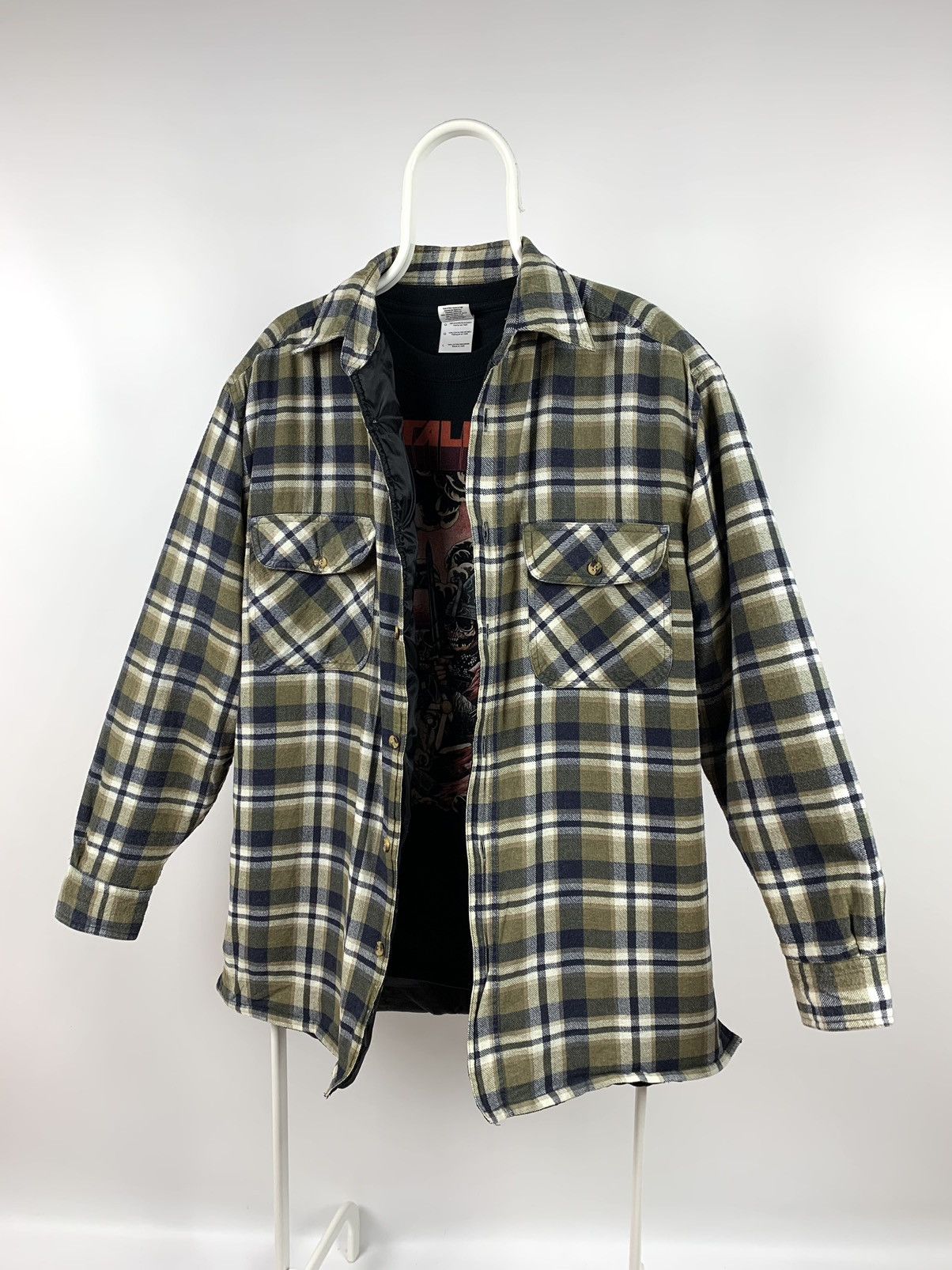 Flannel 90s Vintage Flannel Plaid Jacket Quilted Travis Scott Style Size US M / EU 48-50 / 2 - 2 Thumbnail