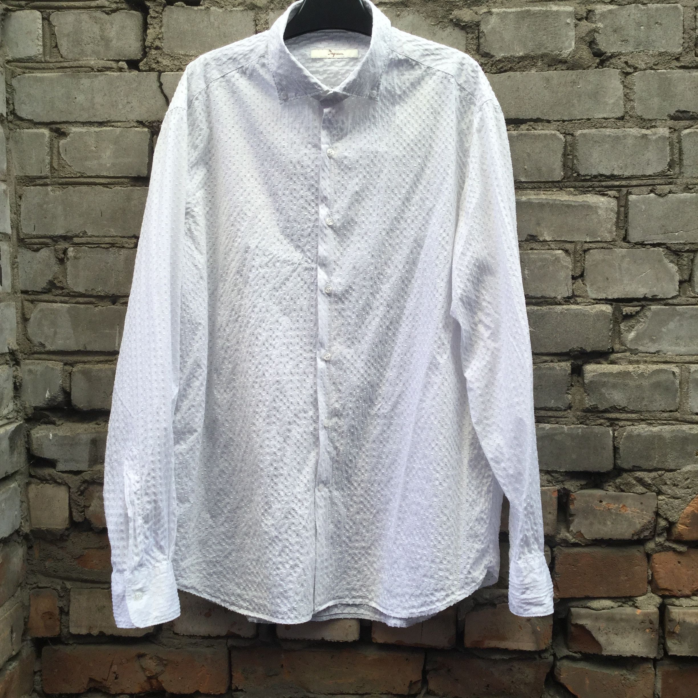 image of Ingram Classic Perforated Shirt.like Comme Des Garcons in White, Men's (Size Small)