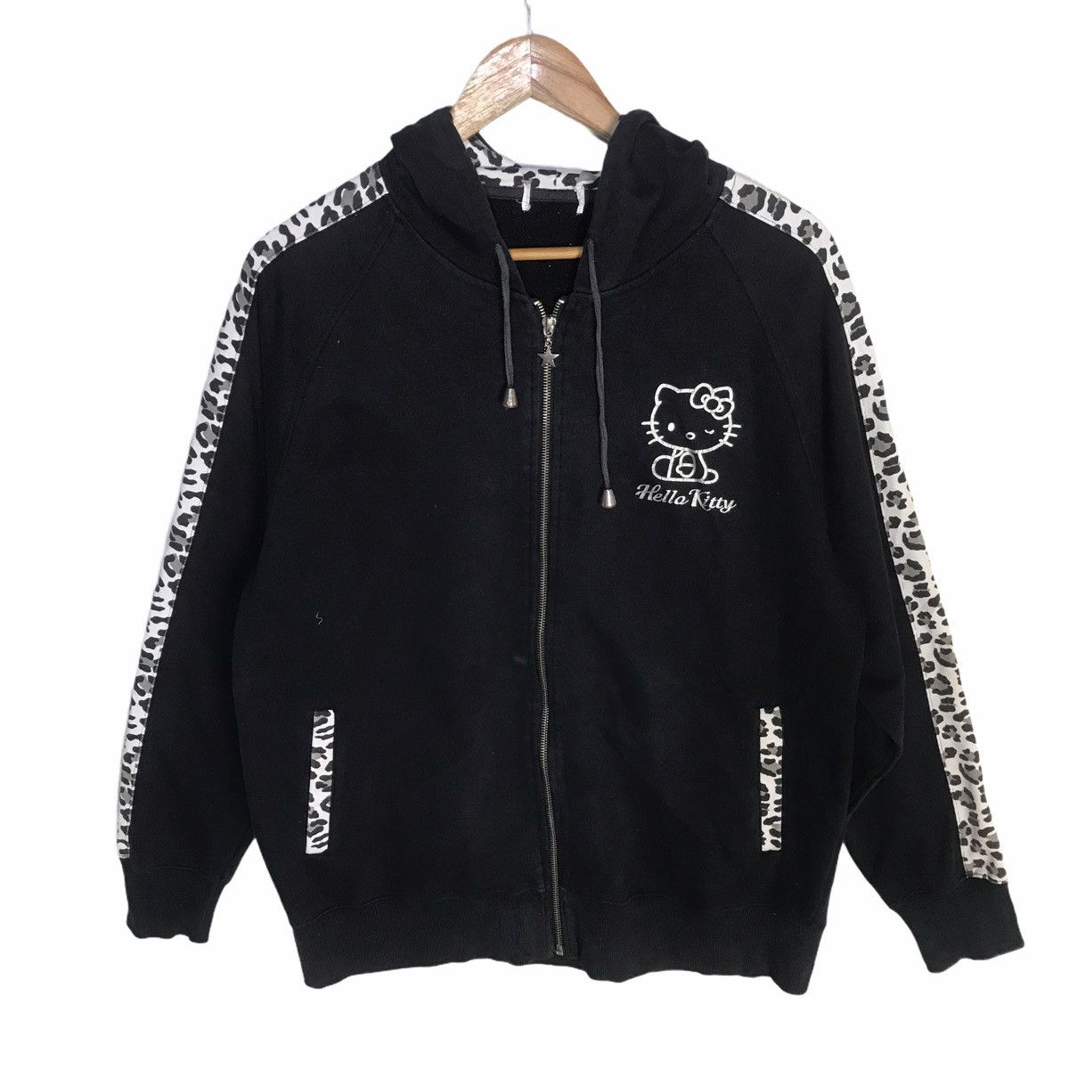 Cartoon Network × Japanese Brand Hello kitty leopard side tape zip up ...