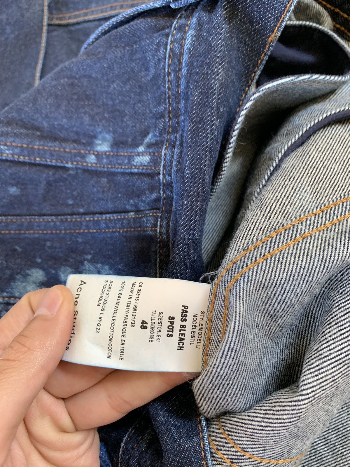 Acne Studios Pass Denim in Dark Blue With Bleach Spots Size US M / EU 48-50 / 2 - 10 Thumbnail