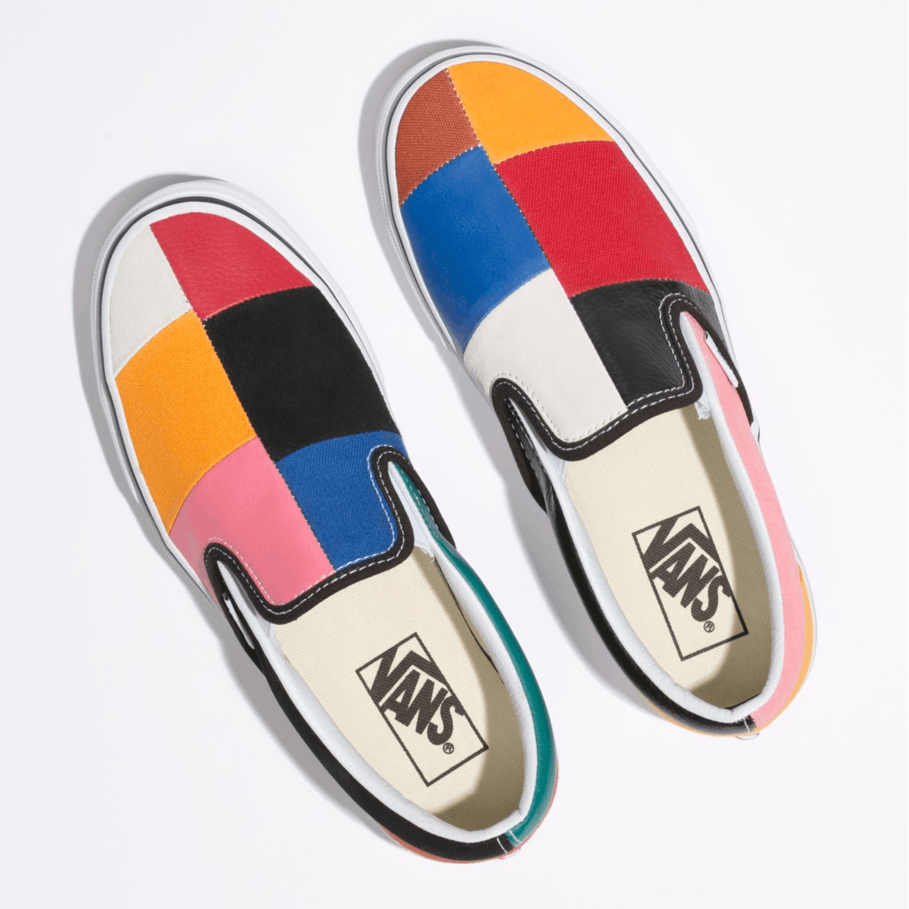 Vans 5 Vans Patchwork Slip On Mulitcolor Canvas Leather Rainbow Size US 5 / EU 37 - 12 Thumbnail
