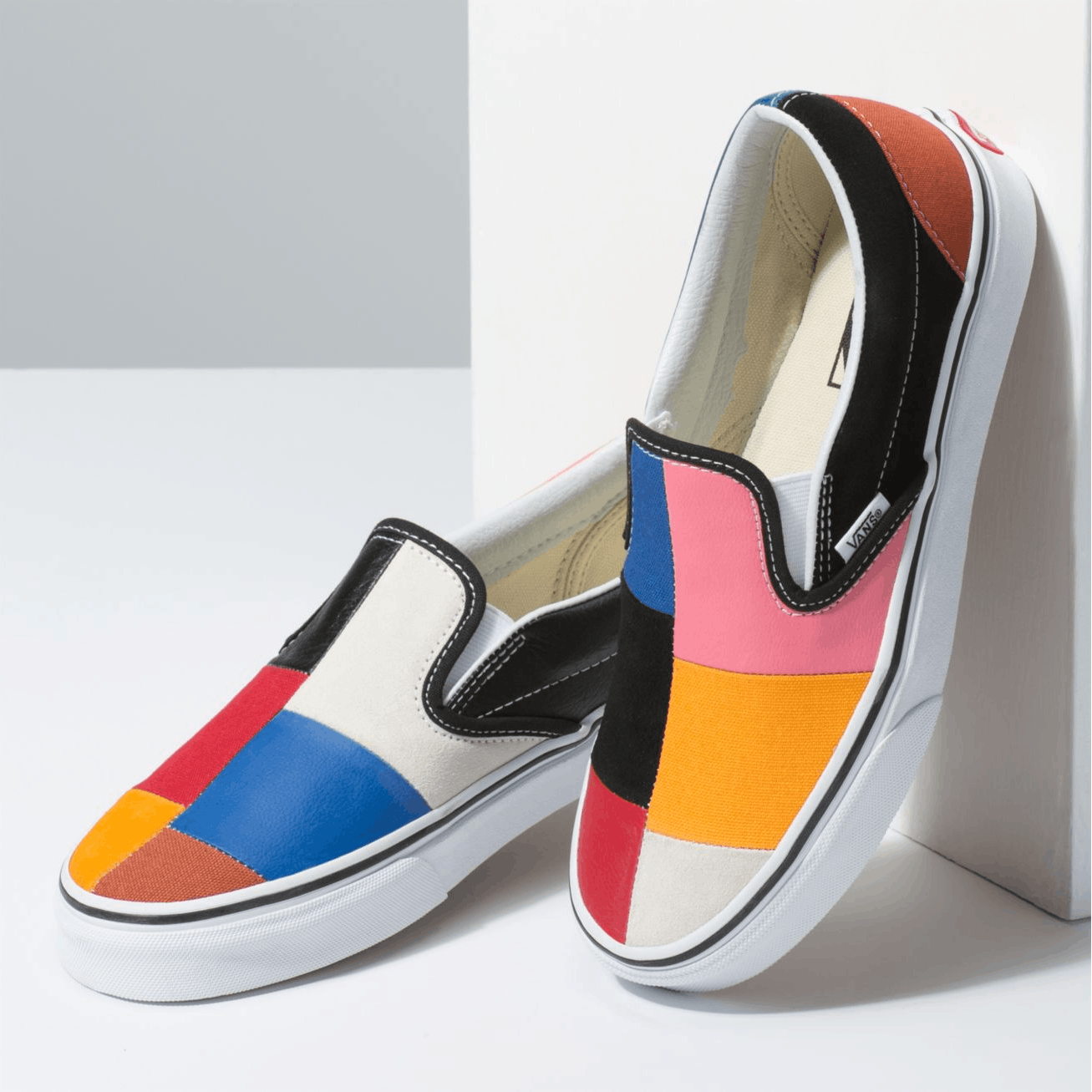 Vans 8 Vans Patchwork Slip On Mulitcolor Rainbow Leather Canvas Size US 8 / EU 41 - 13 Thumbnail
