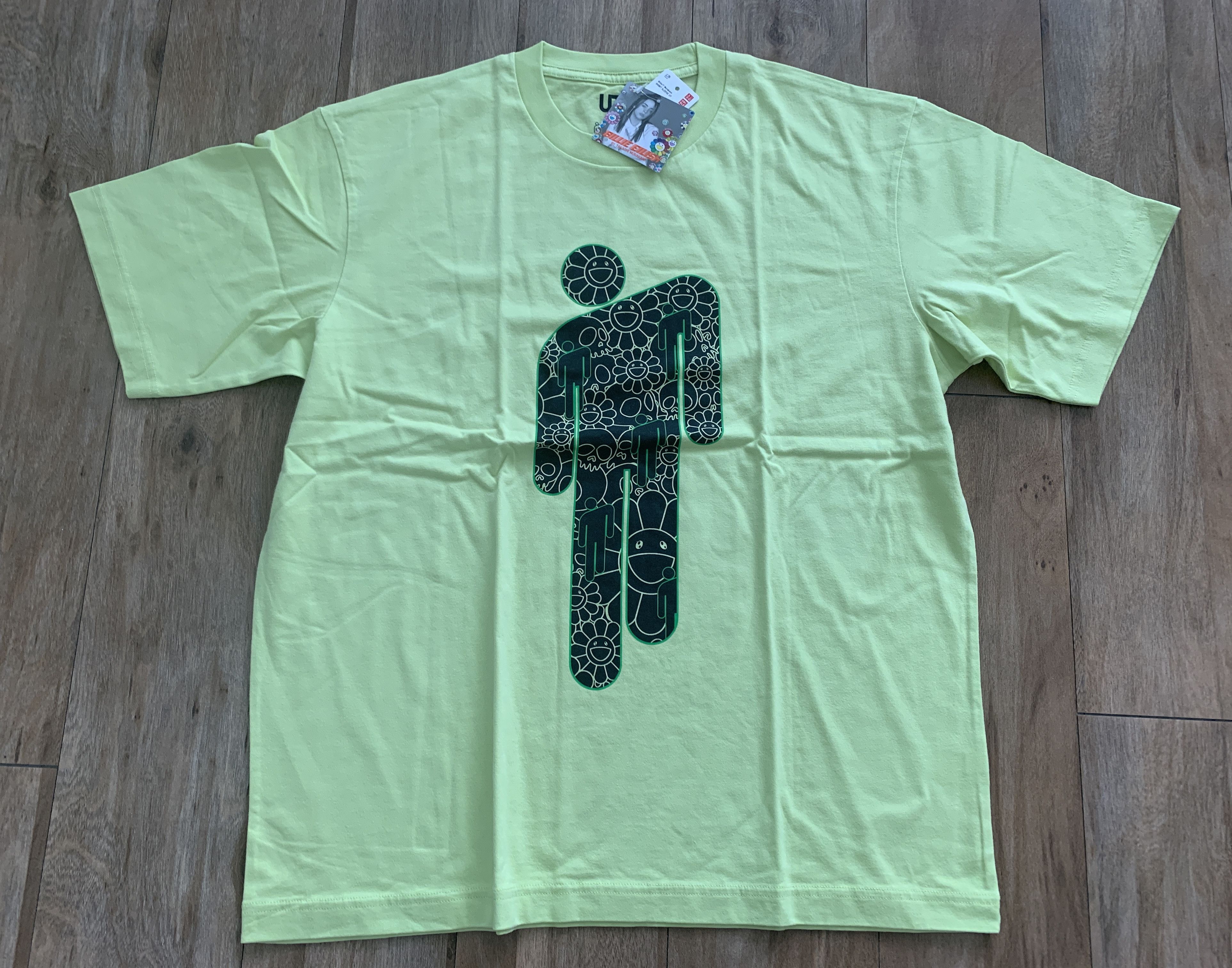 Billie Eilish Large L UNIQLO BILLIE EILISH TAKASHI MURAKAMI GREEN T-SHIRT Size US L / EU 52-54 / 3 - 1 Thumbnail