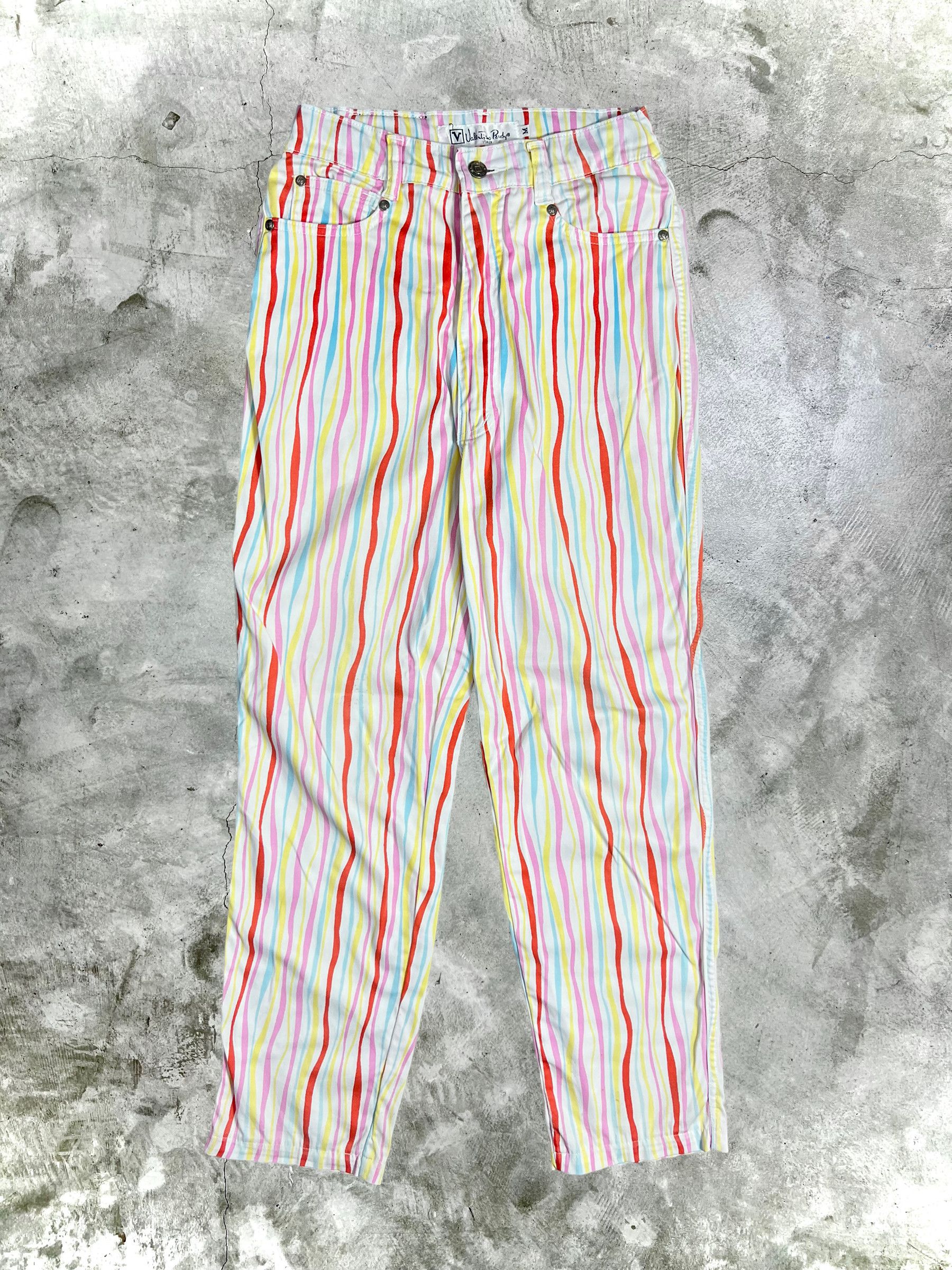 Valentino Valentino Rudy Striped Denim Pant GTMPT221 Size 25" / US 0 / IT 36 - 2 Thumbnail