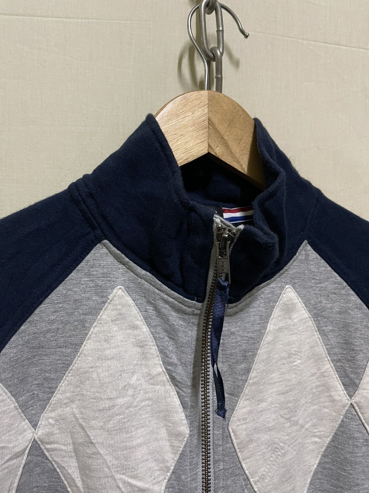 Beams Plus × Japanese Brand Beams Zipper Checked Sweater Japan Size US L / EU 52-54 / 3 - 2 Thumbnail