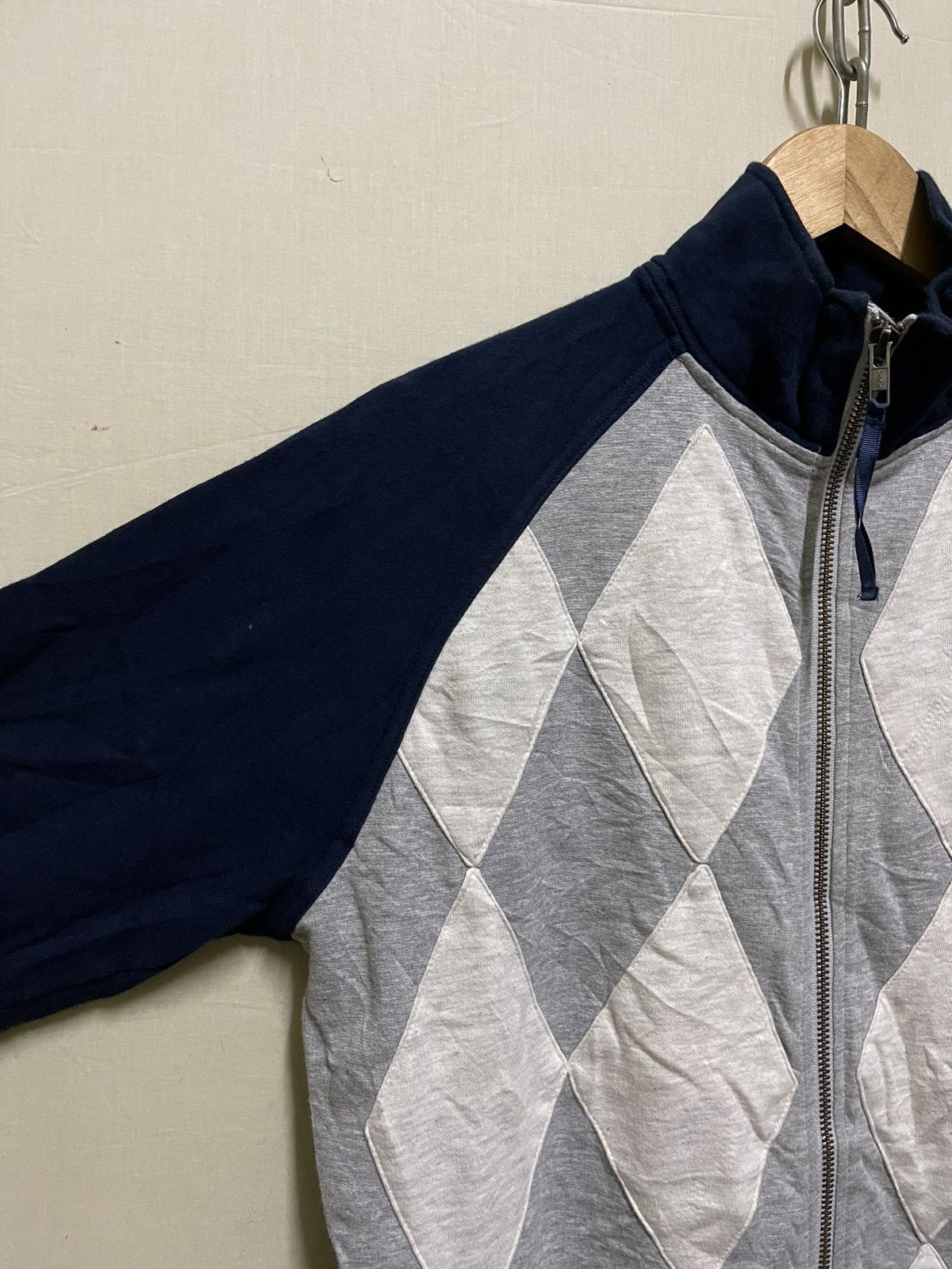 Beams Plus × Japanese Brand Beams Zipper Checked Sweater Japan Size US L / EU 52-54 / 3 - 4 Thumbnail