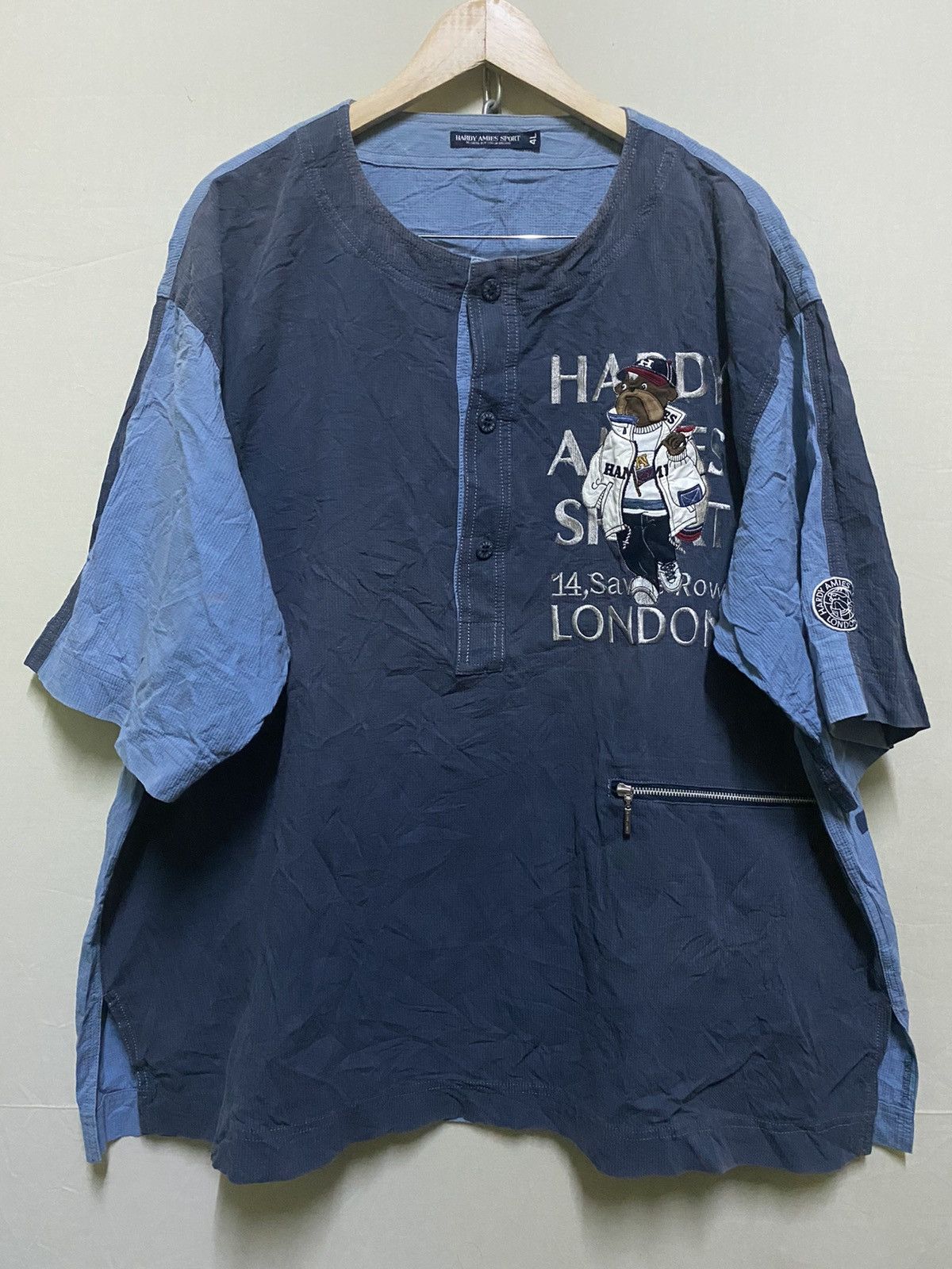 Hardy Amies × Japanese Brand Hardy Amies London T Shirt Half Button Size US XXL / EU 58 / 5 - 1 Thumbnail