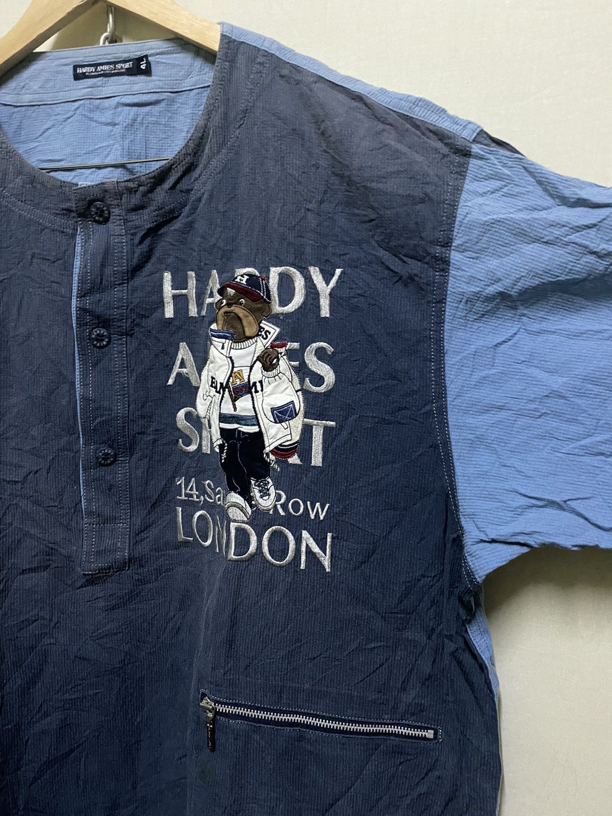 Hardy Amies × Japanese Brand Hardy Amies London T Shirt Half Button Size US XXL / EU 58 / 5 - 6 Thumbnail