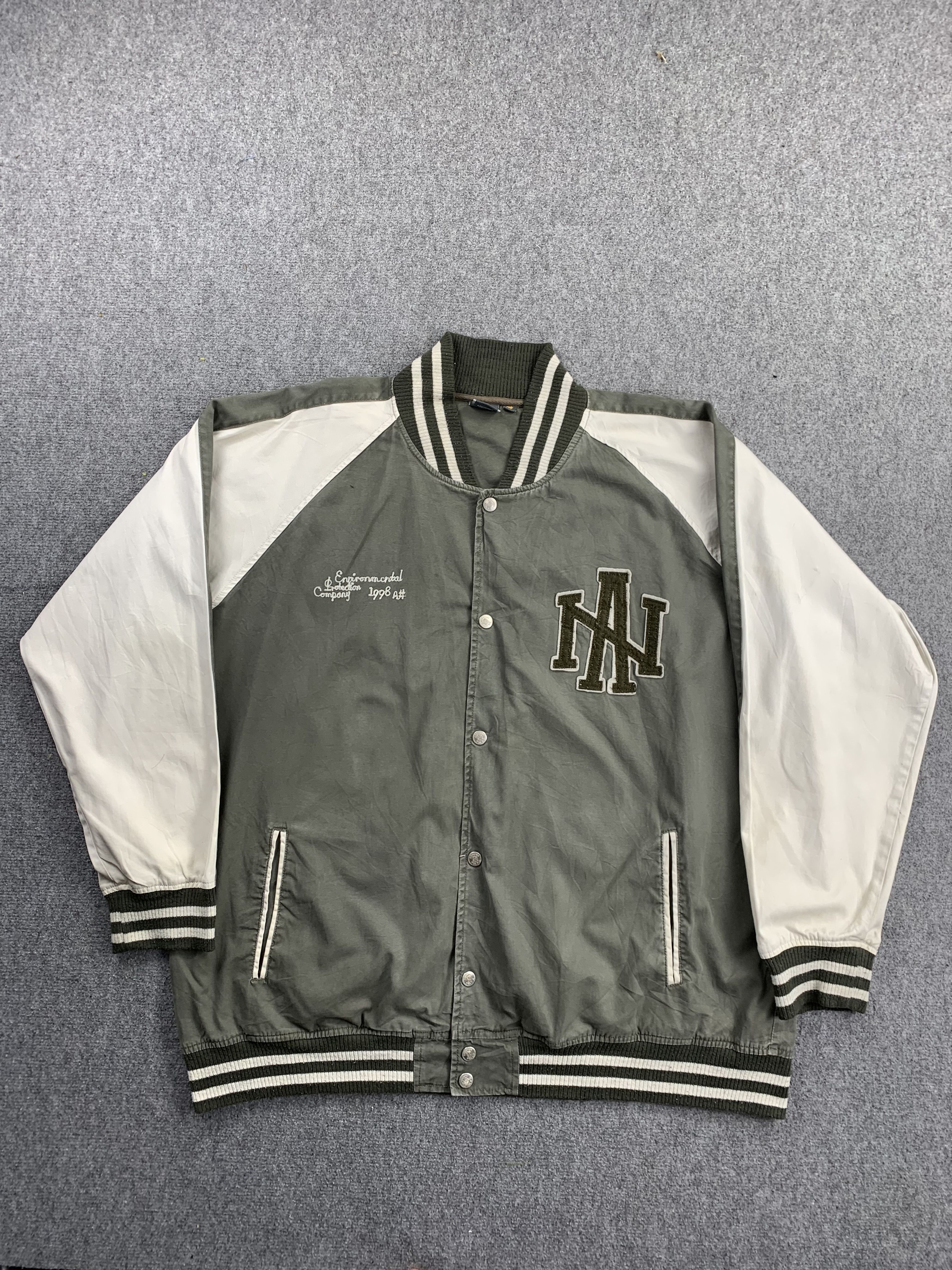 image of Vintage California Sandiego Bomber Jacket in Green/Grey, Men's (Size XL)