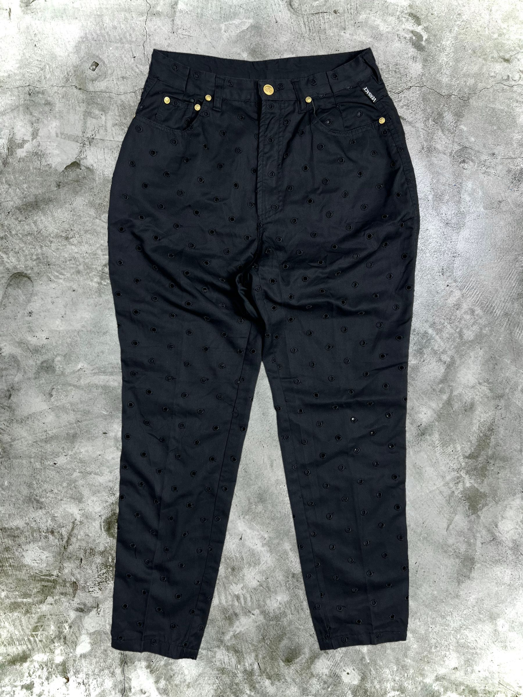 Versace × Versace Jeans Couture × Vintage Vintage Versace Jeans Couture Black Pant GTMPT225 Size 27" / US 4 / IT 40 - 4 Thumbnail