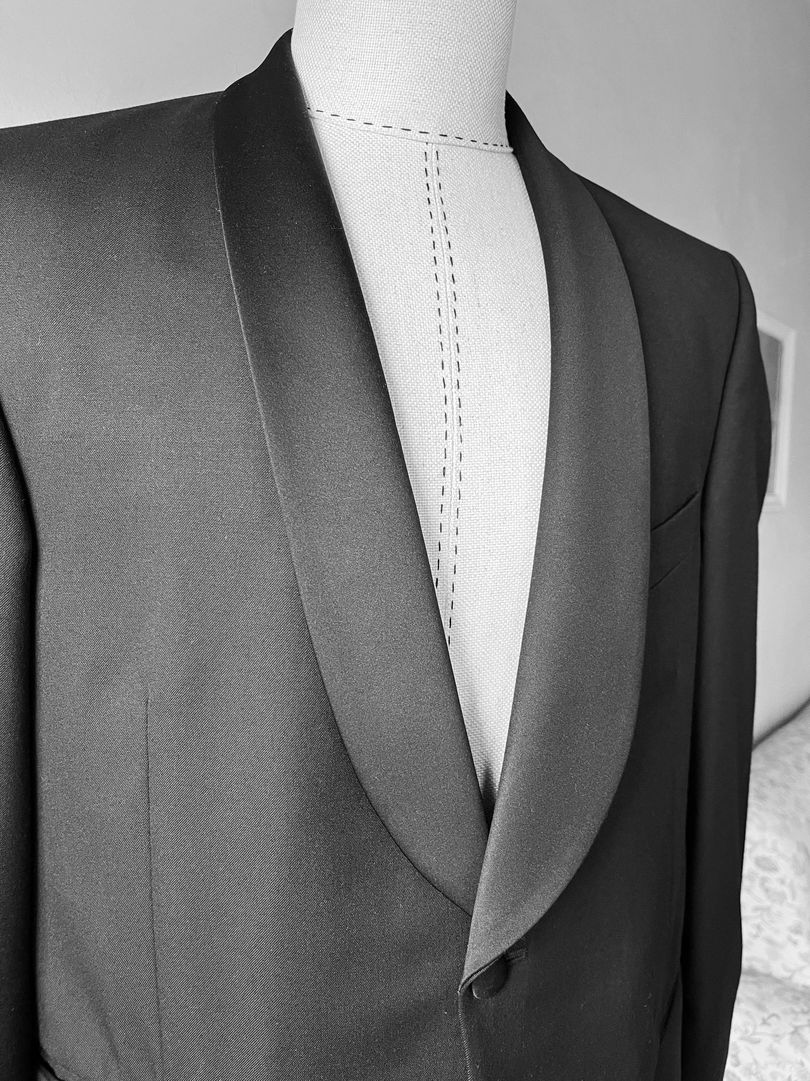 Vintage Marzotto Wool Man Tuxedo - Pit to Pit: 22.2in / 56.5cm Size 40R - 3 Thumbnail